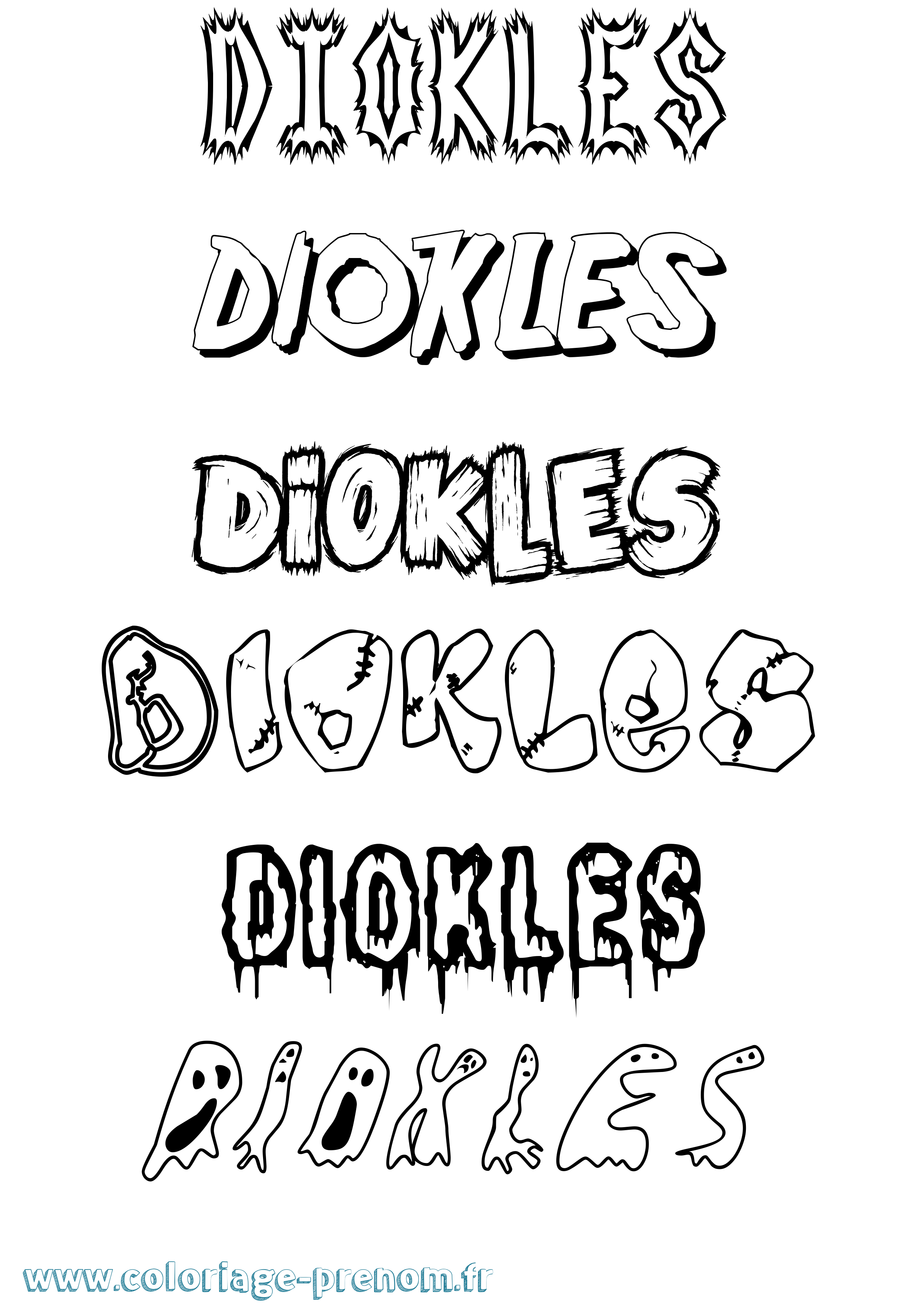 Coloriage Diokles Frisson Coloriage prénom Diokles Frisson