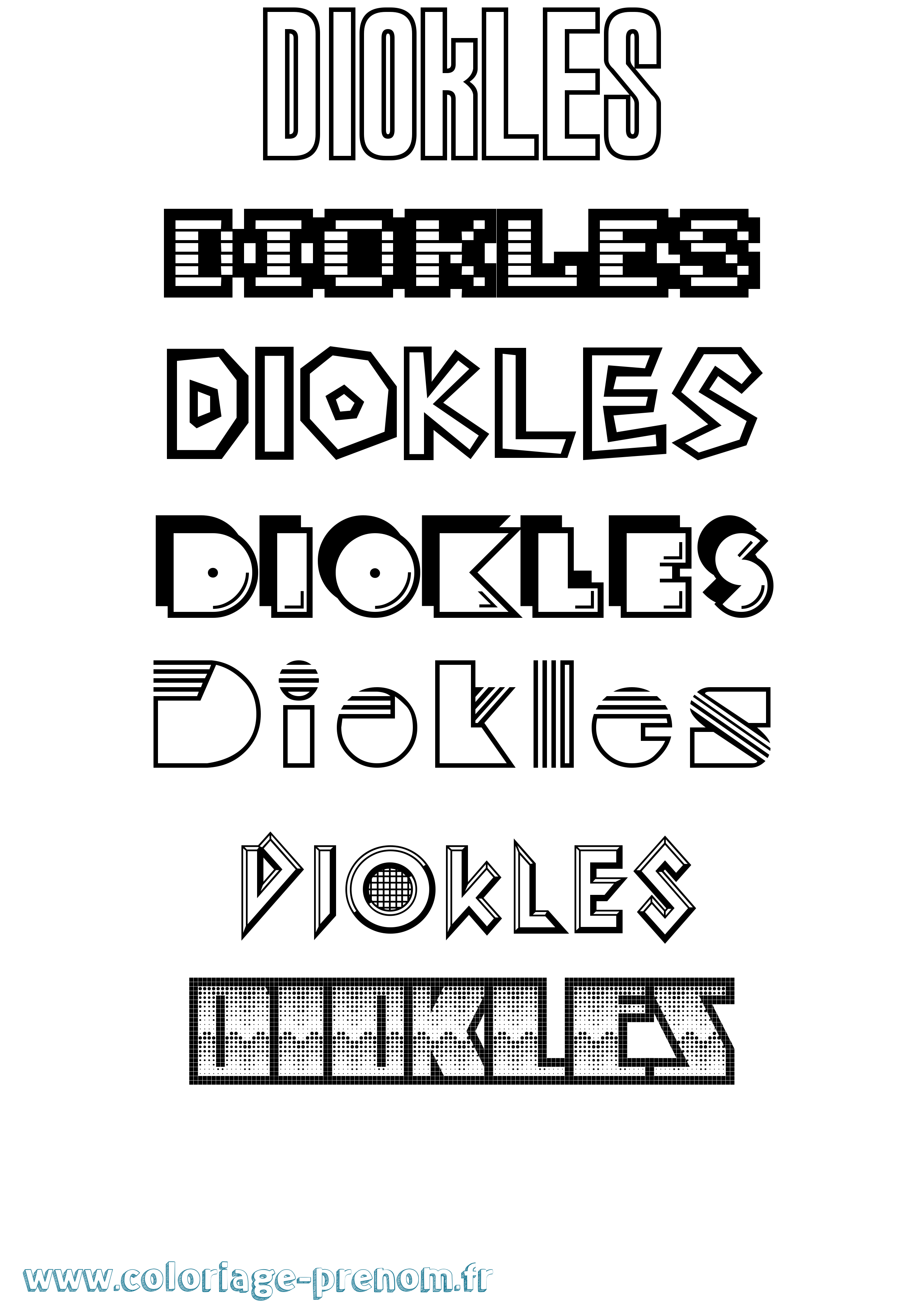 Coloriage Diokles Jeux Vidéos Coloriage prénom Diokles Jeux Vidéos