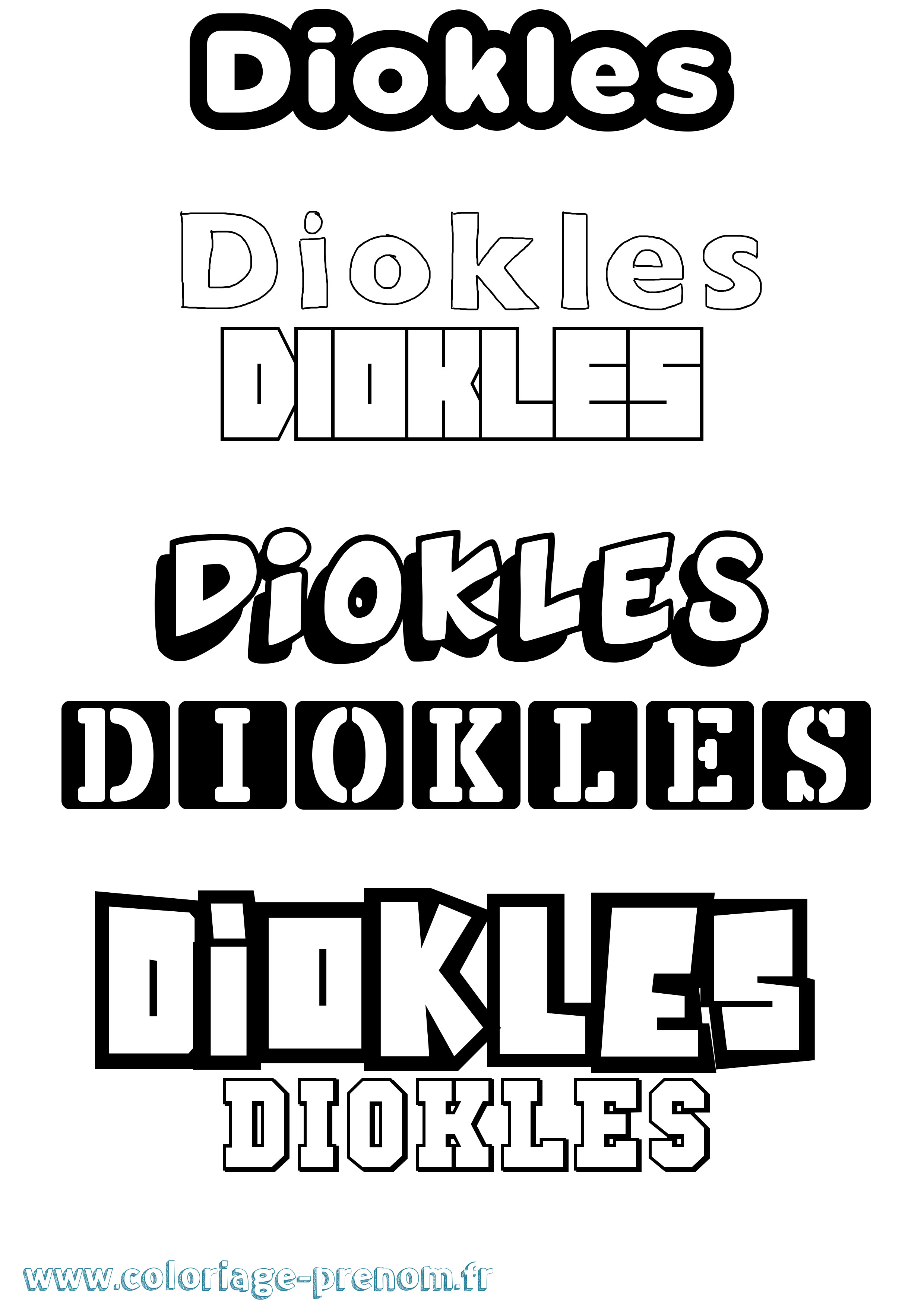 Coloriage Diokles Simple Coloriage prénom Diokles Simple