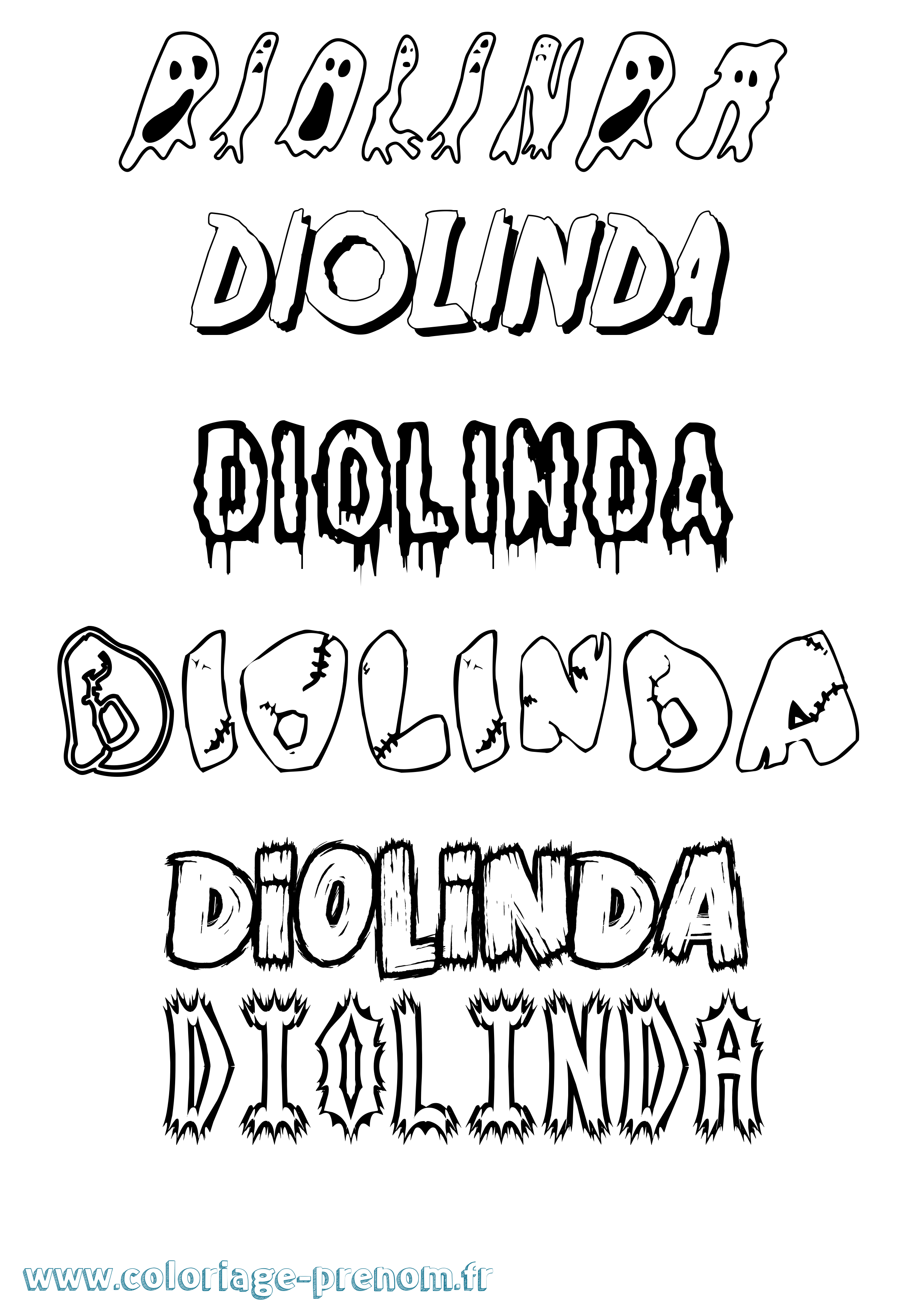 Coloriage Diolinda Frisson Coloriage prénom Diolinda Frisson