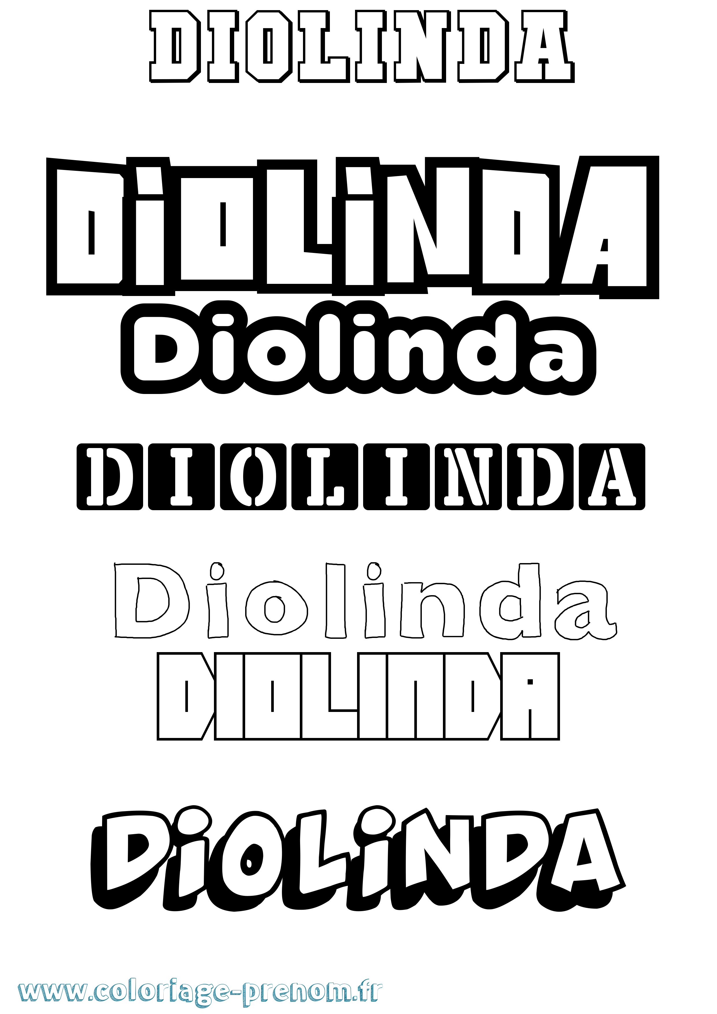Coloriage Diolinda Simple Coloriage prénom Diolinda Simple