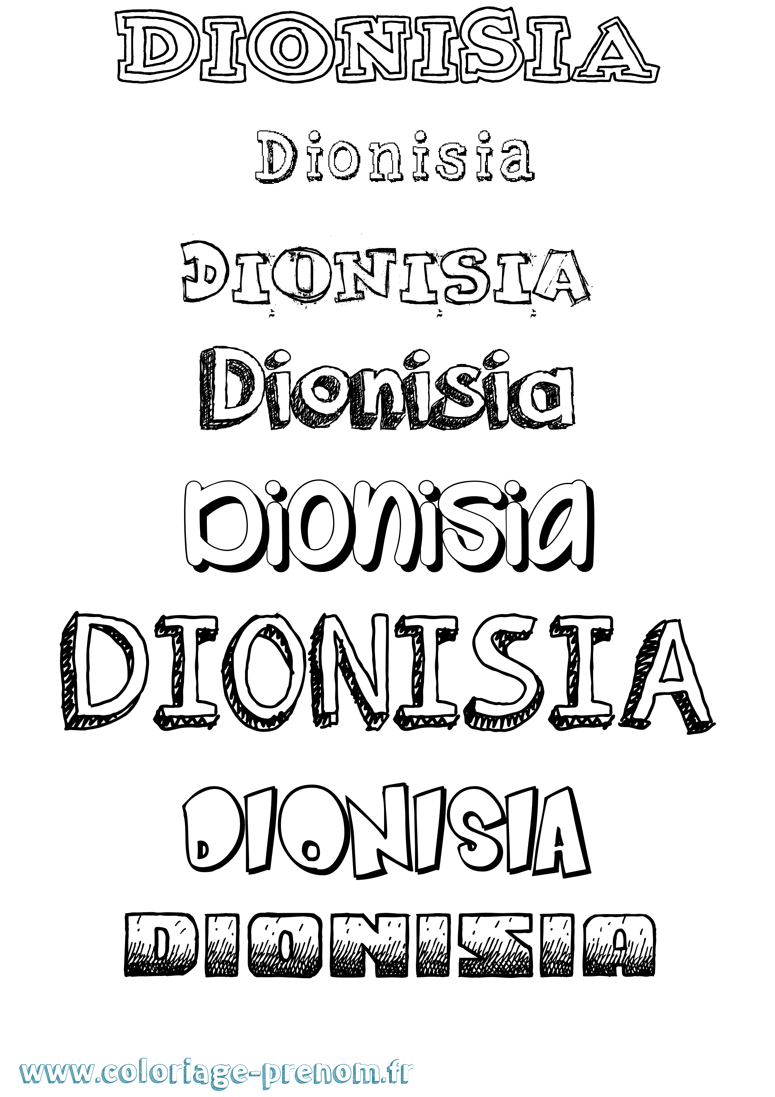 Coloriage Dionisia Dessiné Coloriage prénom Dionisia Dessiné
