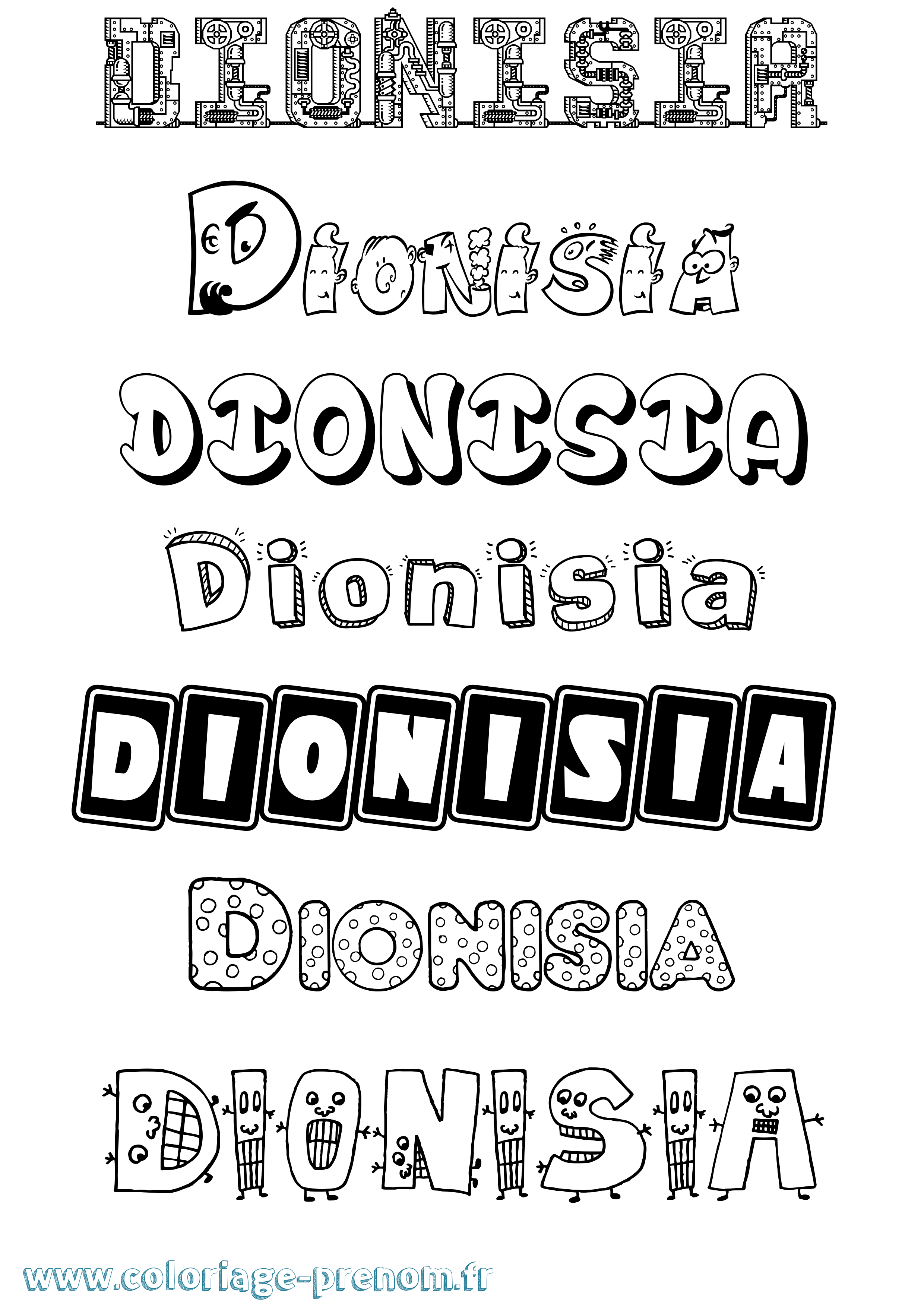 Coloriage Dionisia Fun Coloriage prénom Dionisia Fun