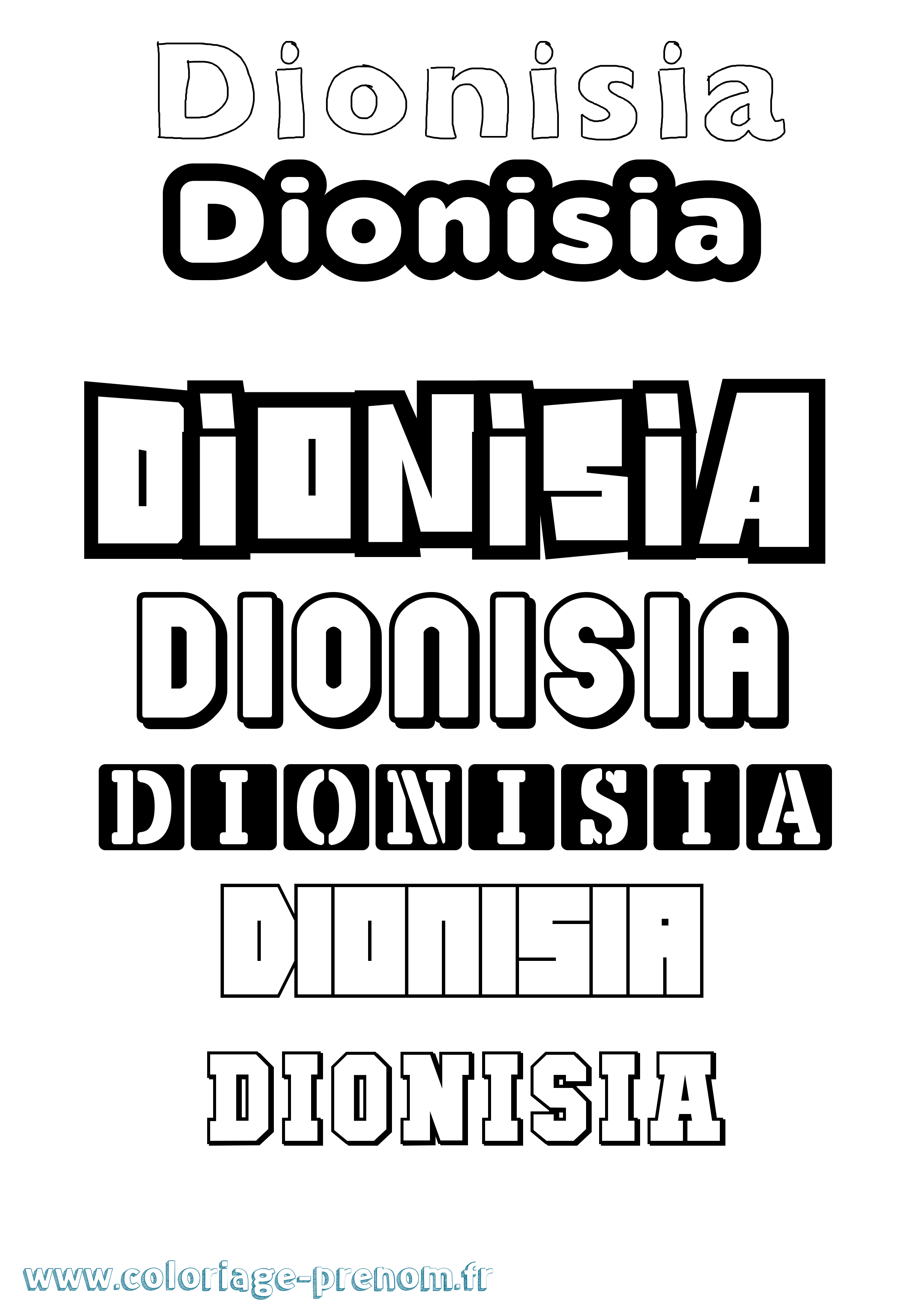 Coloriage Dionisia Simple Coloriage prénom Dionisia Simple