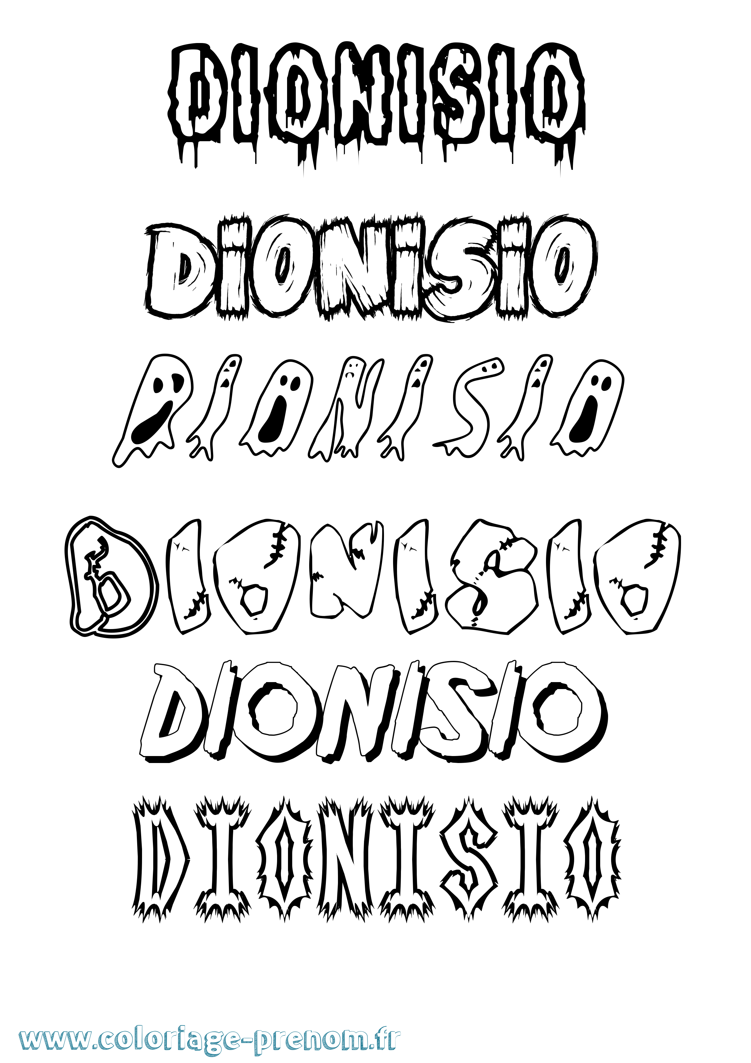 Coloriage Dionisio Frisson Coloriage prénom Dionisio Frisson