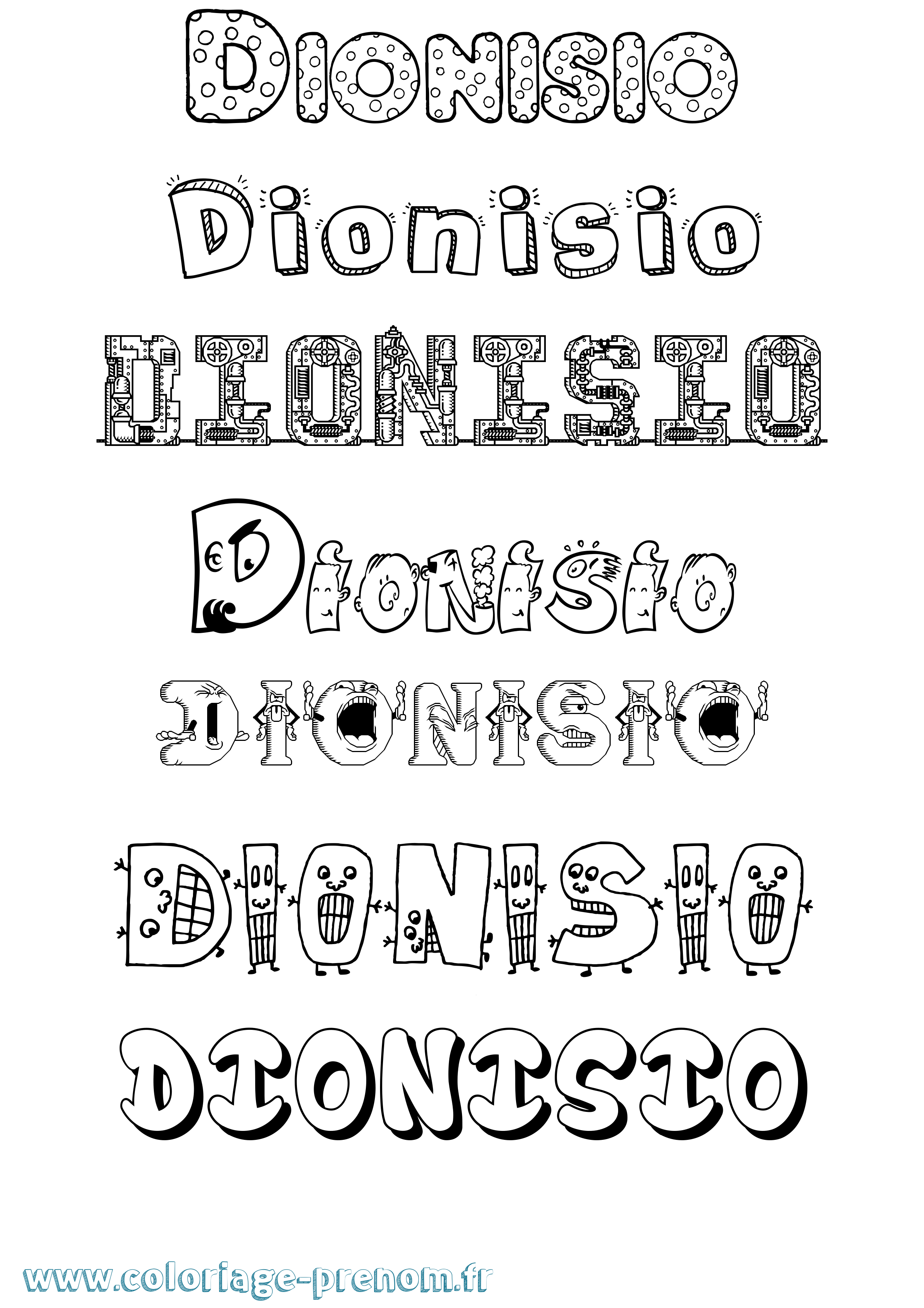 Coloriage Dionisio Fun Coloriage prénom Dionisio Fun