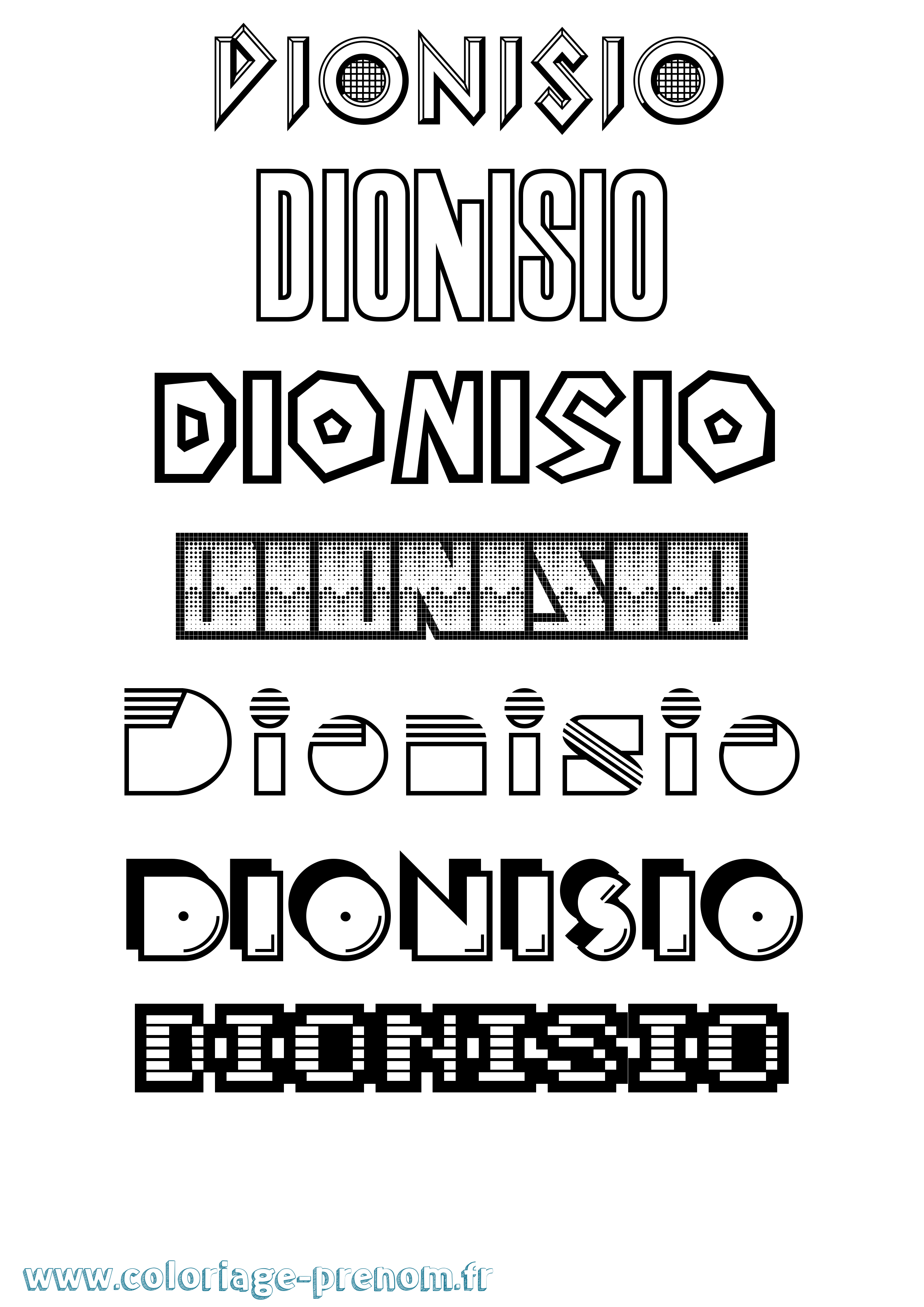 Coloriage Dionisio Jeux Vidéos Coloriage prénom Dionisio Jeux Vidéos