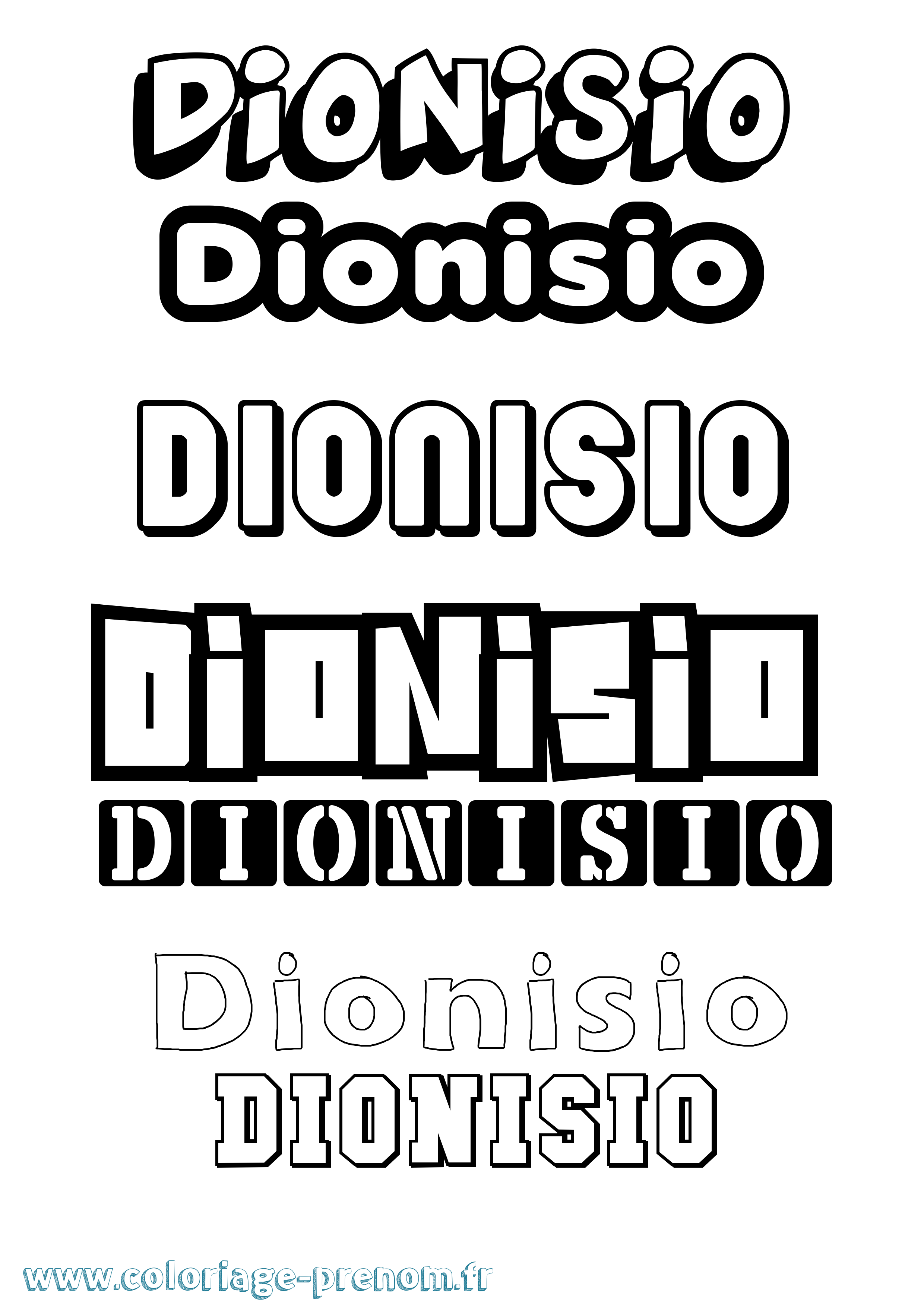 Coloriage Dionisio Simple Coloriage prénom Dionisio Simple