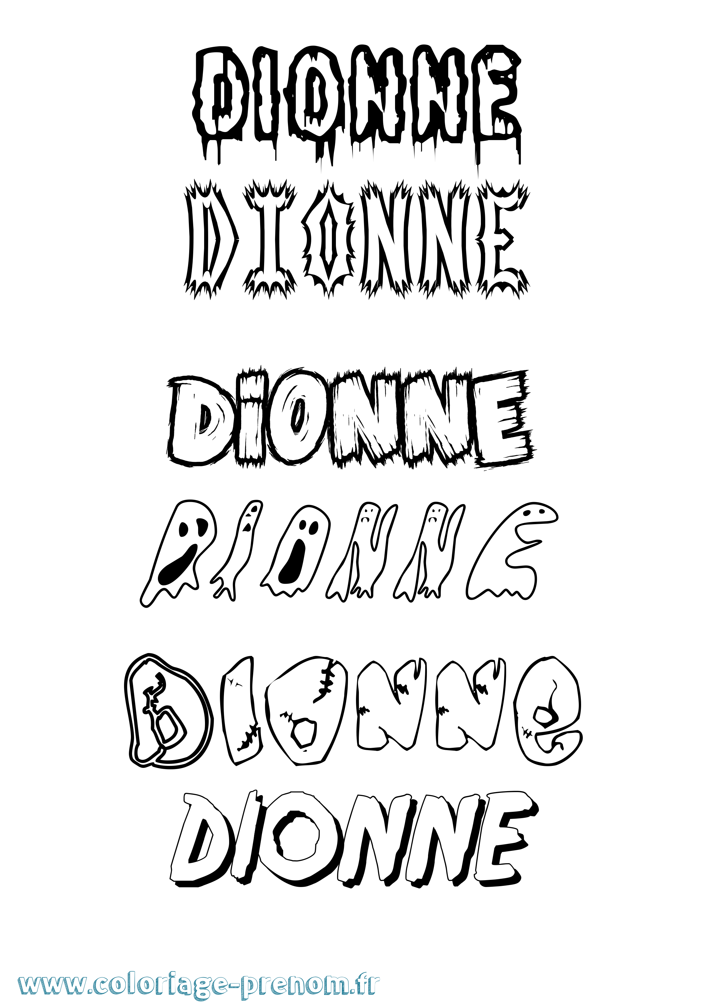 Coloriage Dionne Frisson Coloriage prénom Dionne Frisson
