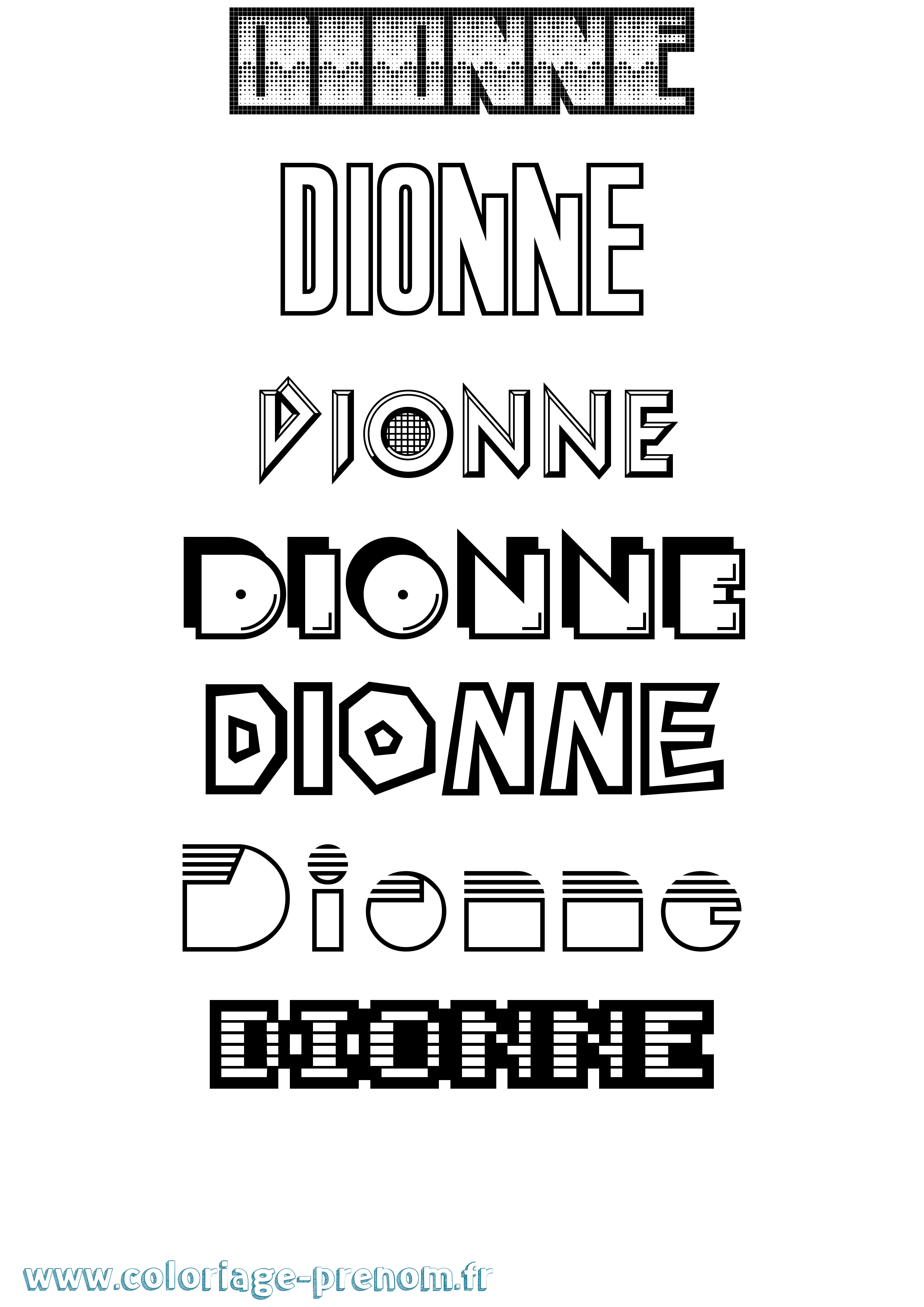 Coloriage Dionne Jeux Vidéos Coloriage prénom Dionne Jeux Vidéos