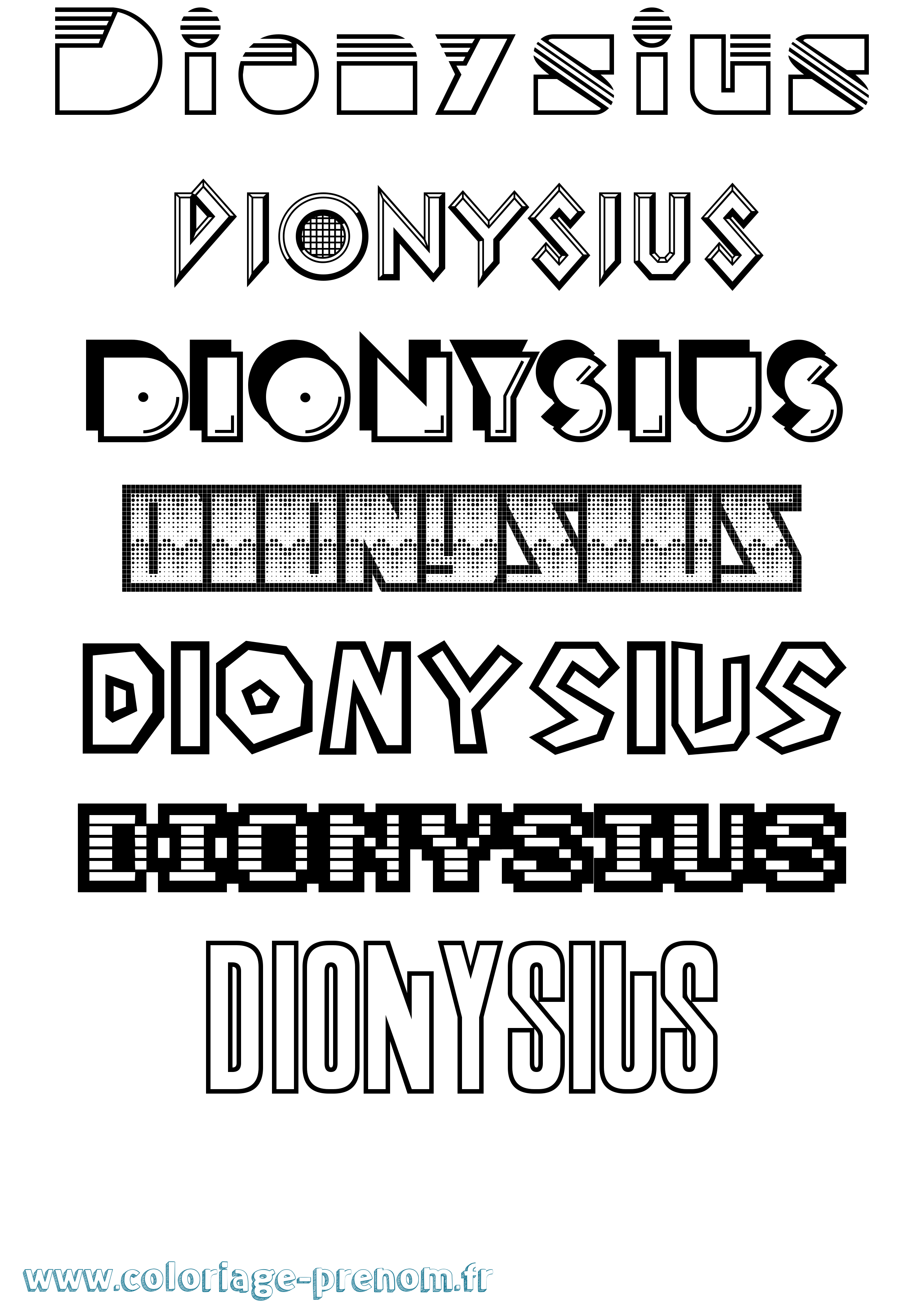 Coloriage Dionysius Jeux Vidéos Coloriage prénom Dionysius Jeux Vidéos