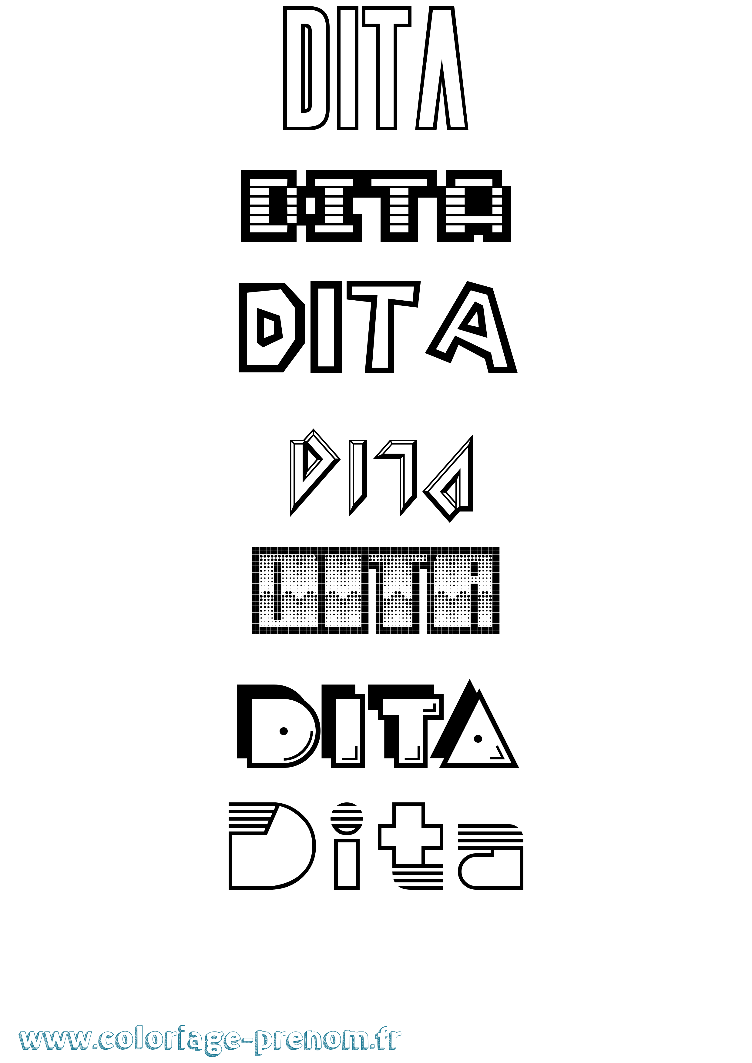 Coloriage Dita Jeux Vidéos Coloriage prénom Dita Jeux Vidéos