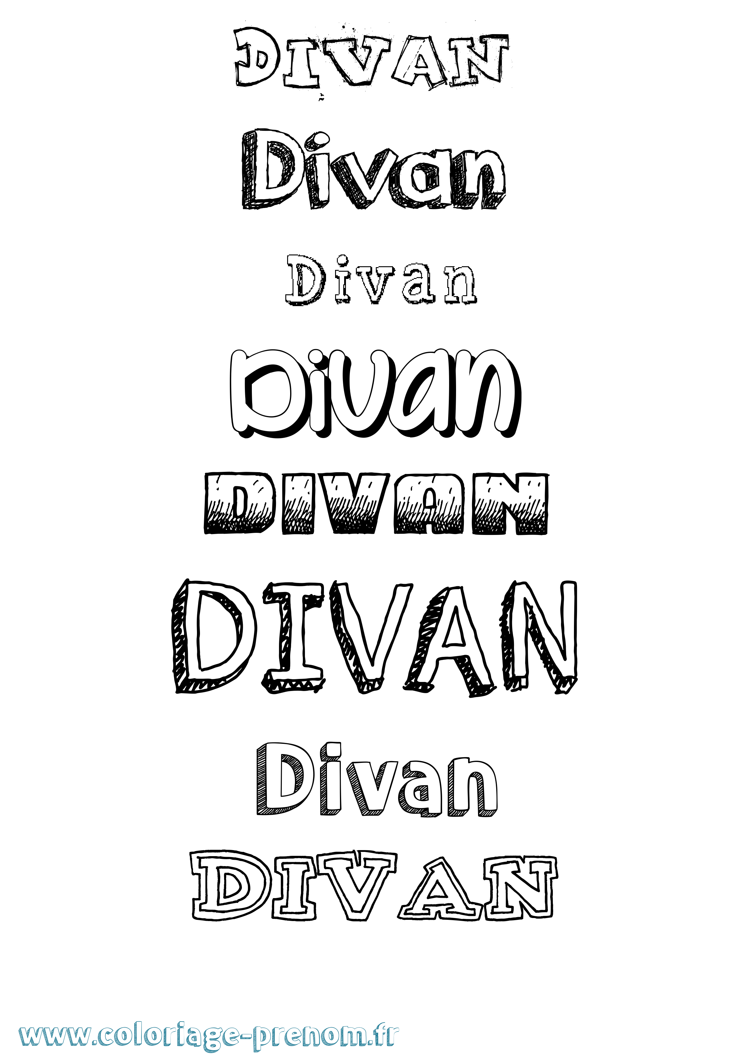 Coloriage Divan Dessiné Coloriage prénom Divan Dessiné
