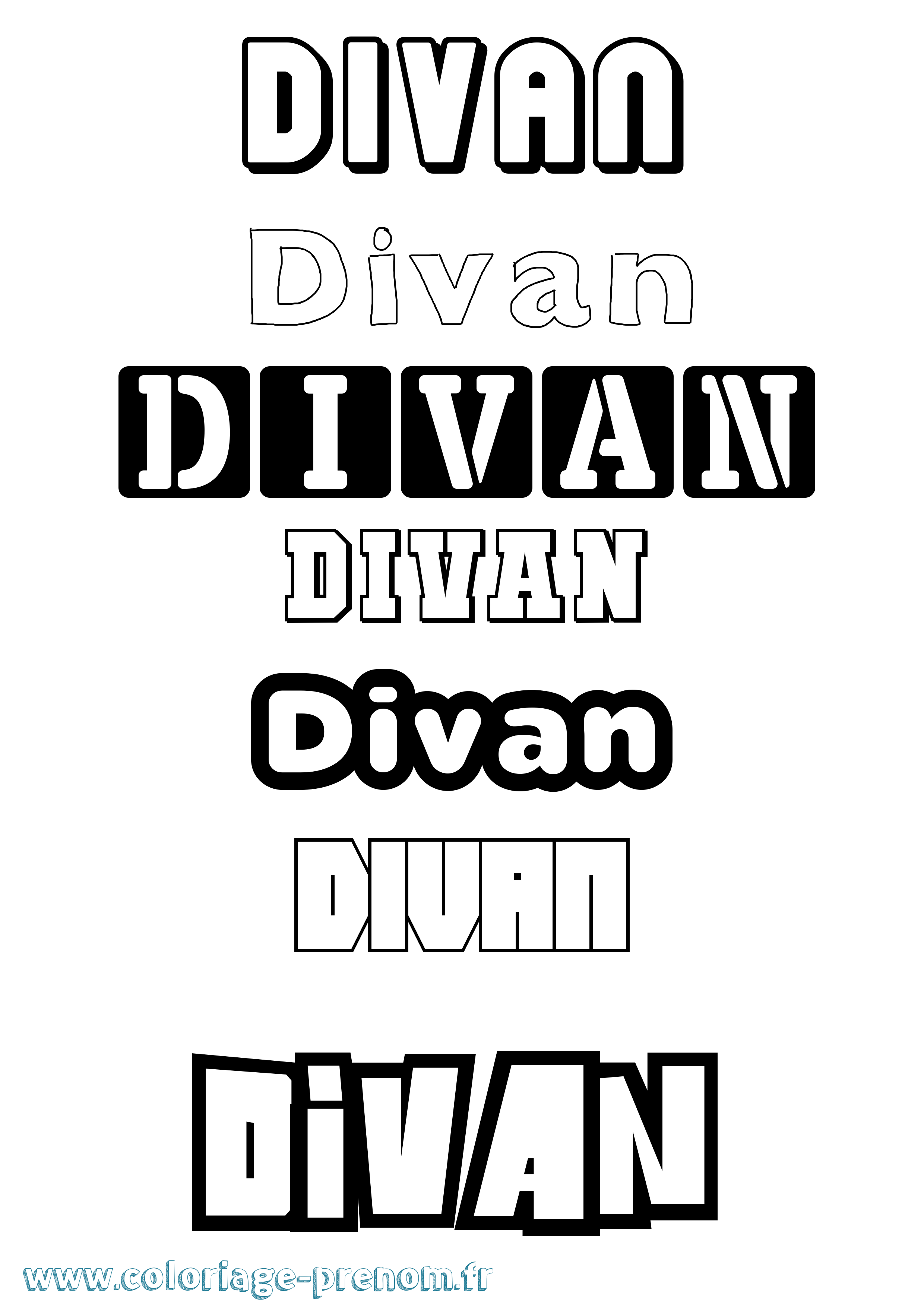 Coloriage Divan Simple Coloriage prénom Divan Simple