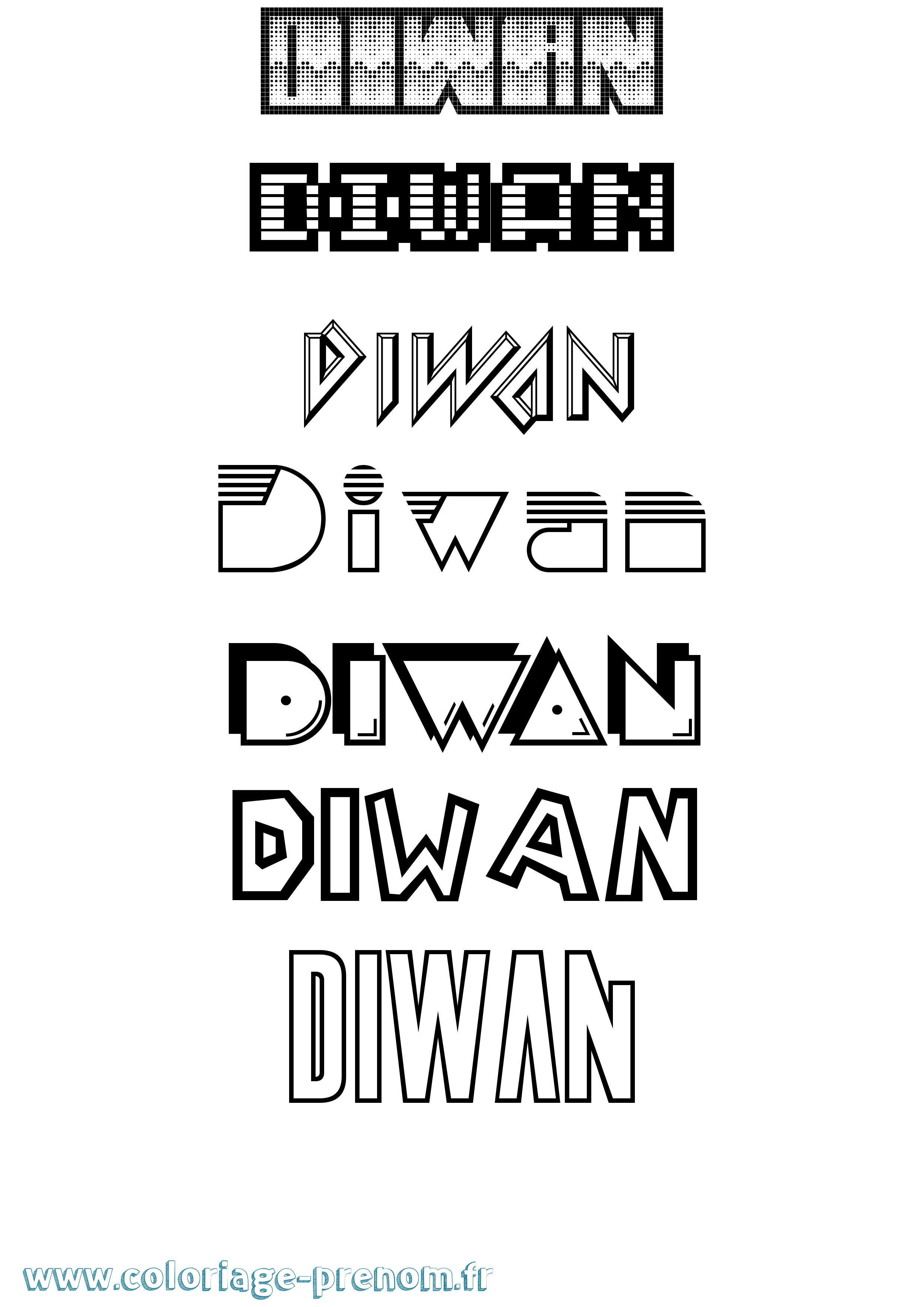 Coloriage Diwan Jeux Vidéos Coloriage prénom Diwan Jeux Vidéos