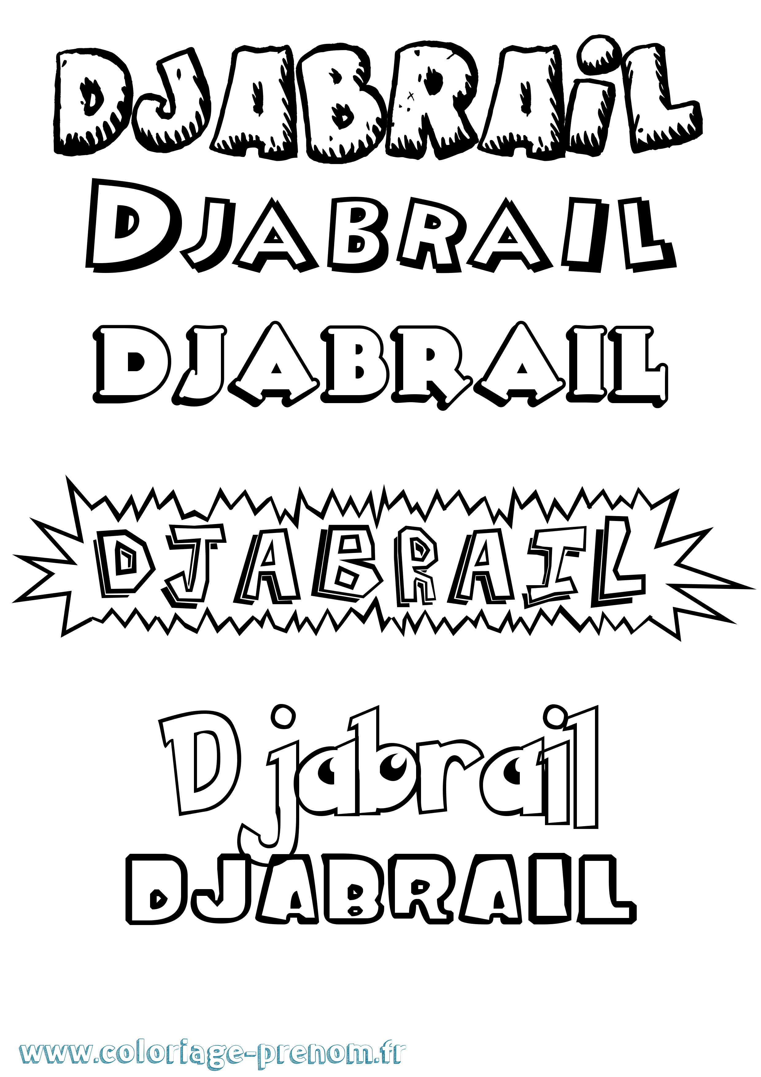 Coloriage Djabrail Dessin Animé Coloriage prénom Djabrail Dessin Animé