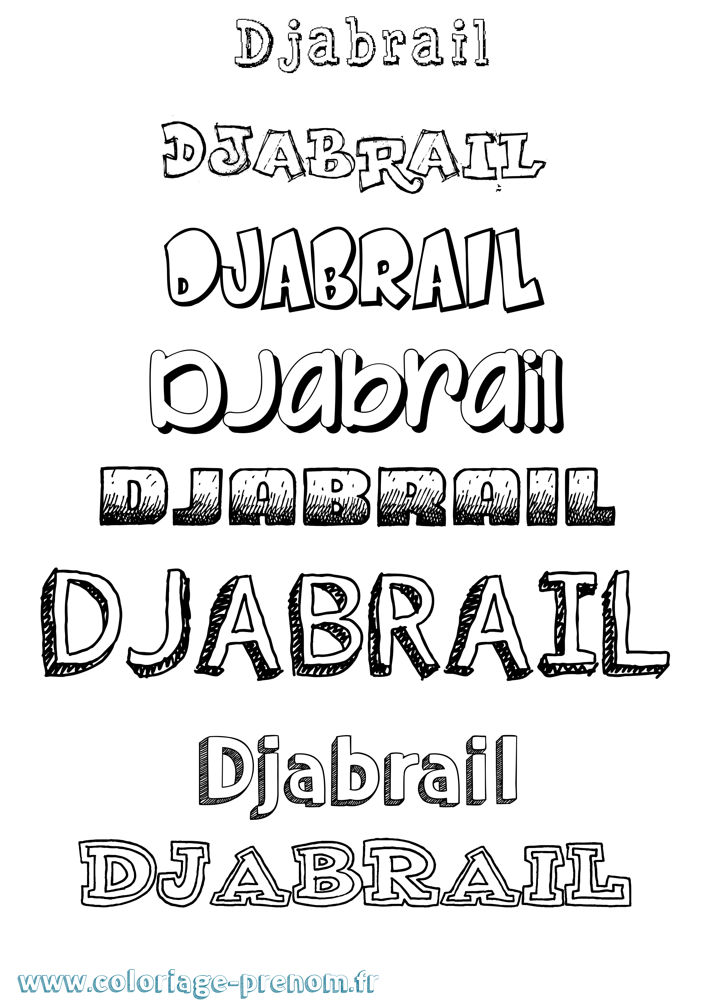 Coloriage Djabrail Dessiné Coloriage prénom Djabrail Dessiné