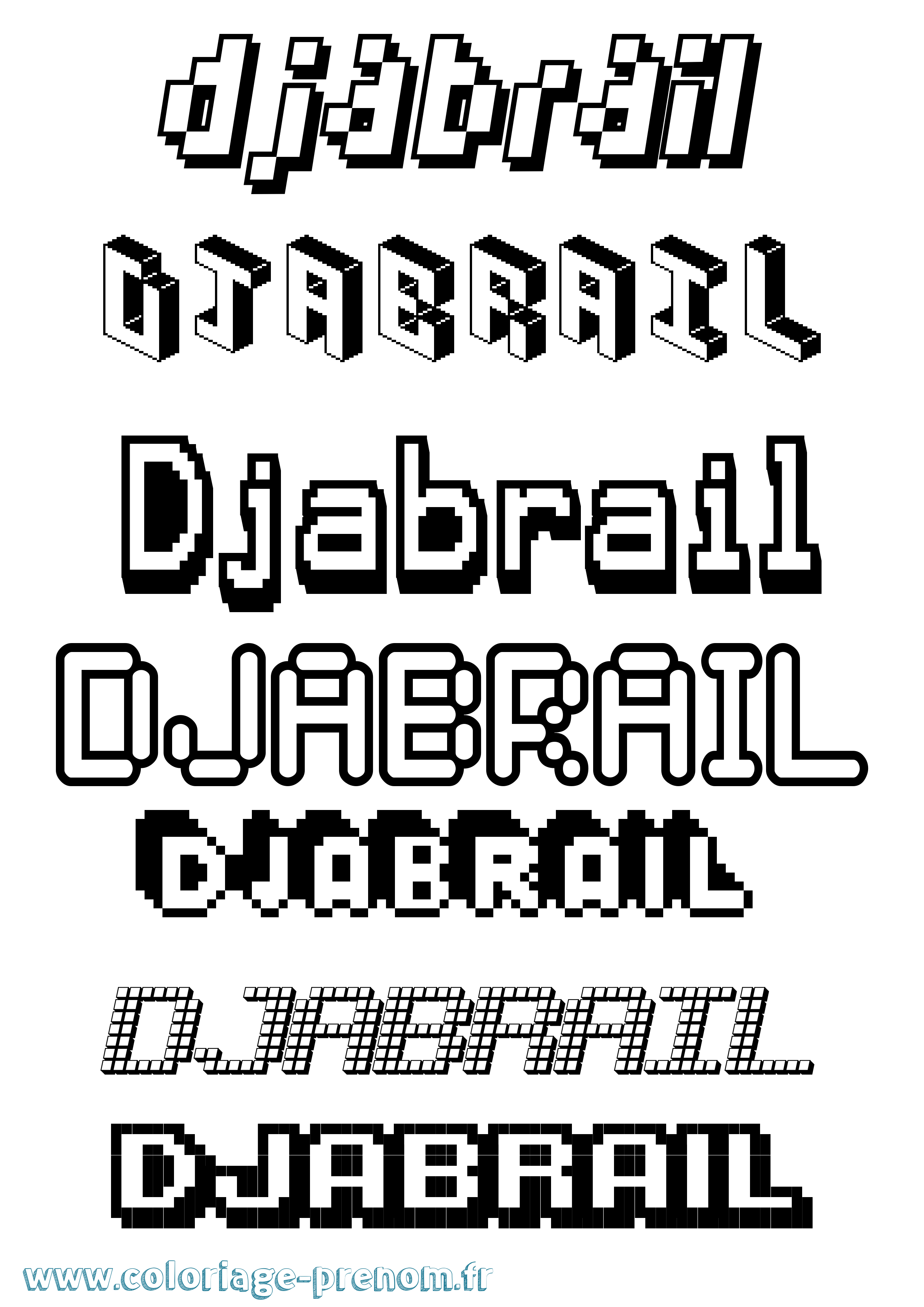 Coloriage Djabrail Pixel Coloriage prénom Djabrail Pixel