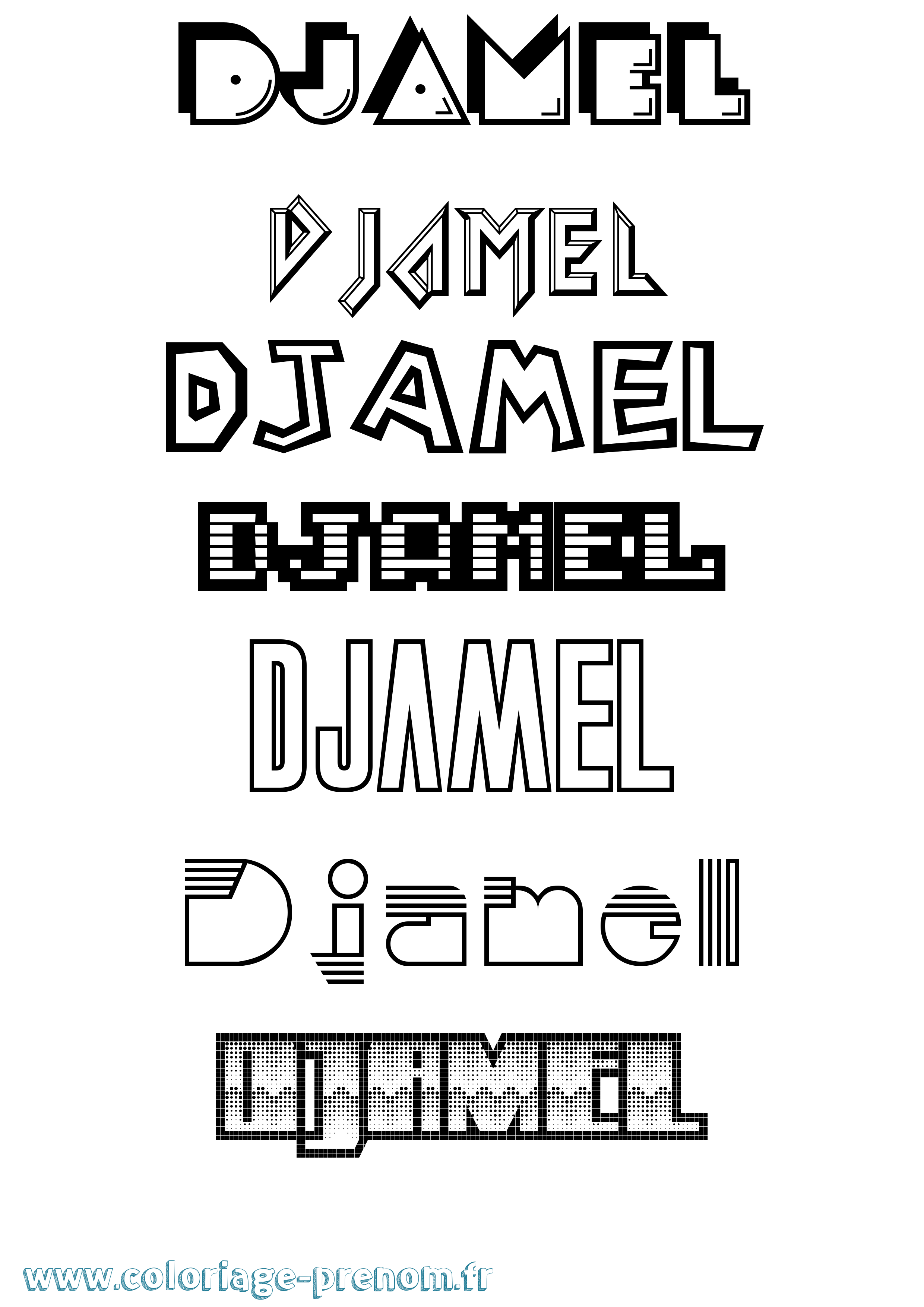 Coloriage Djamel Jeux Vidéos Coloriage prénom Djamel Jeux Vidéos