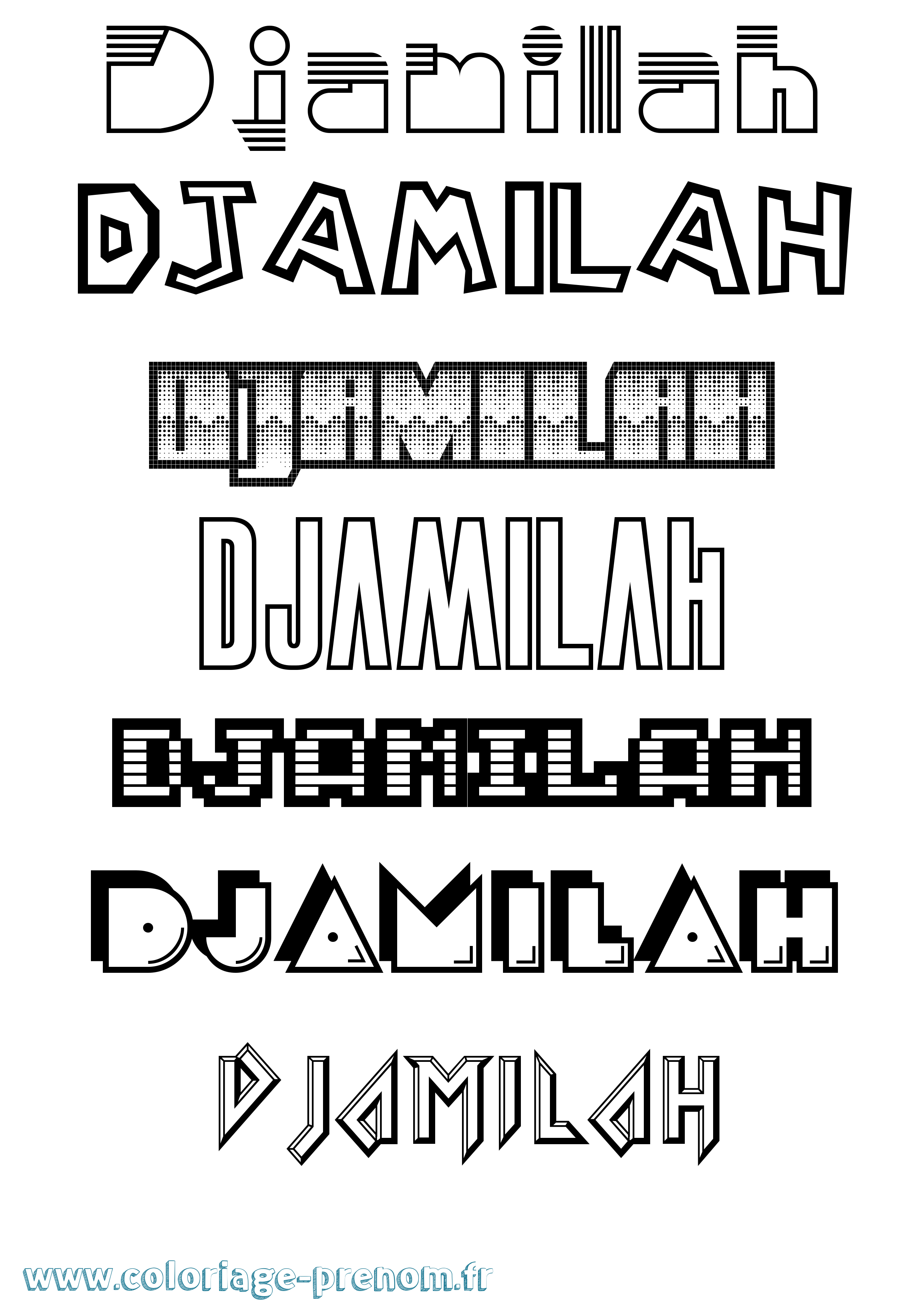 Coloriage Djamilah Jeux Vidéos Coloriage prénom Djamilah Jeux Vidéos