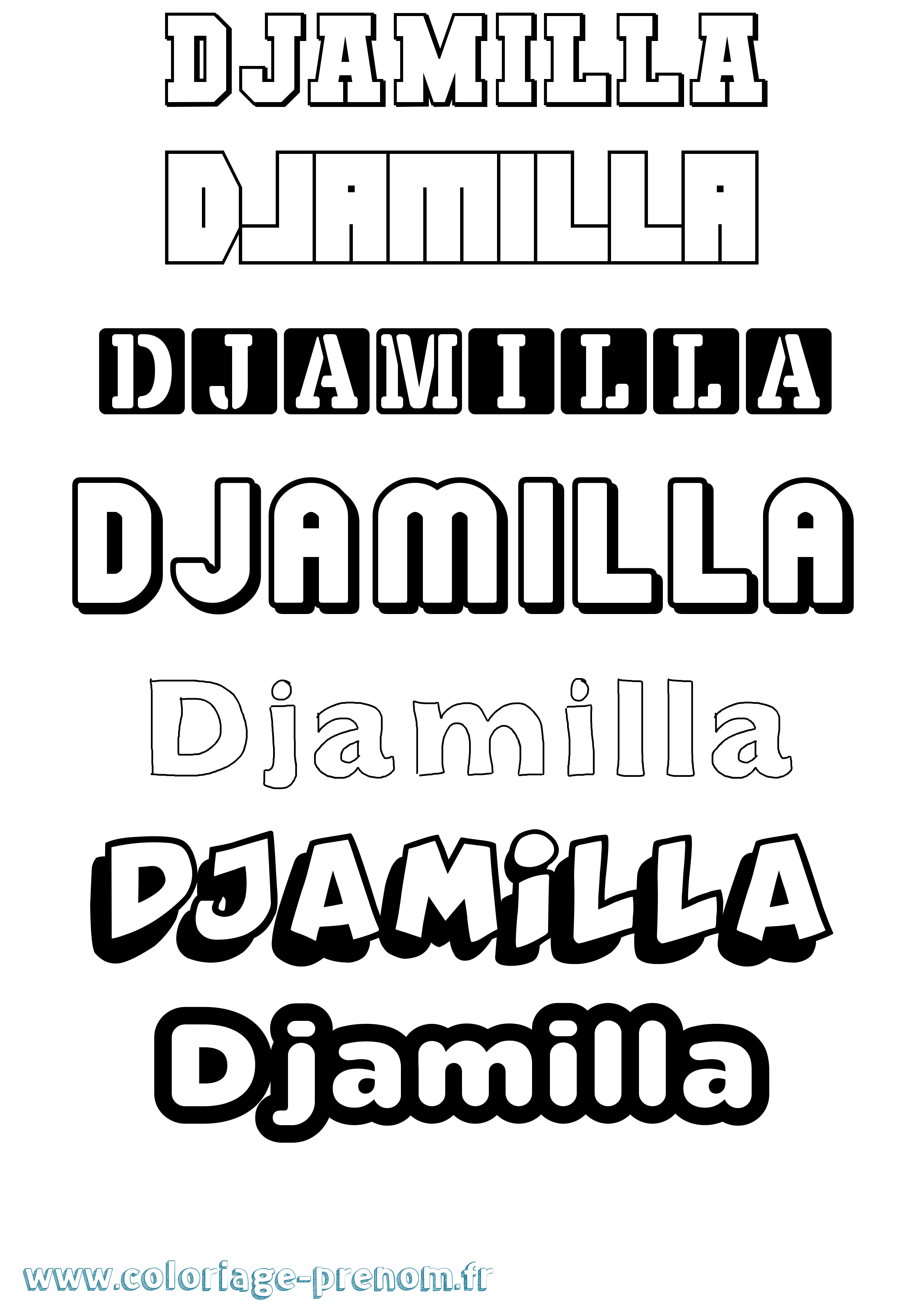 Coloriage Djamilla Simple Coloriage prénom Djamilla Simple