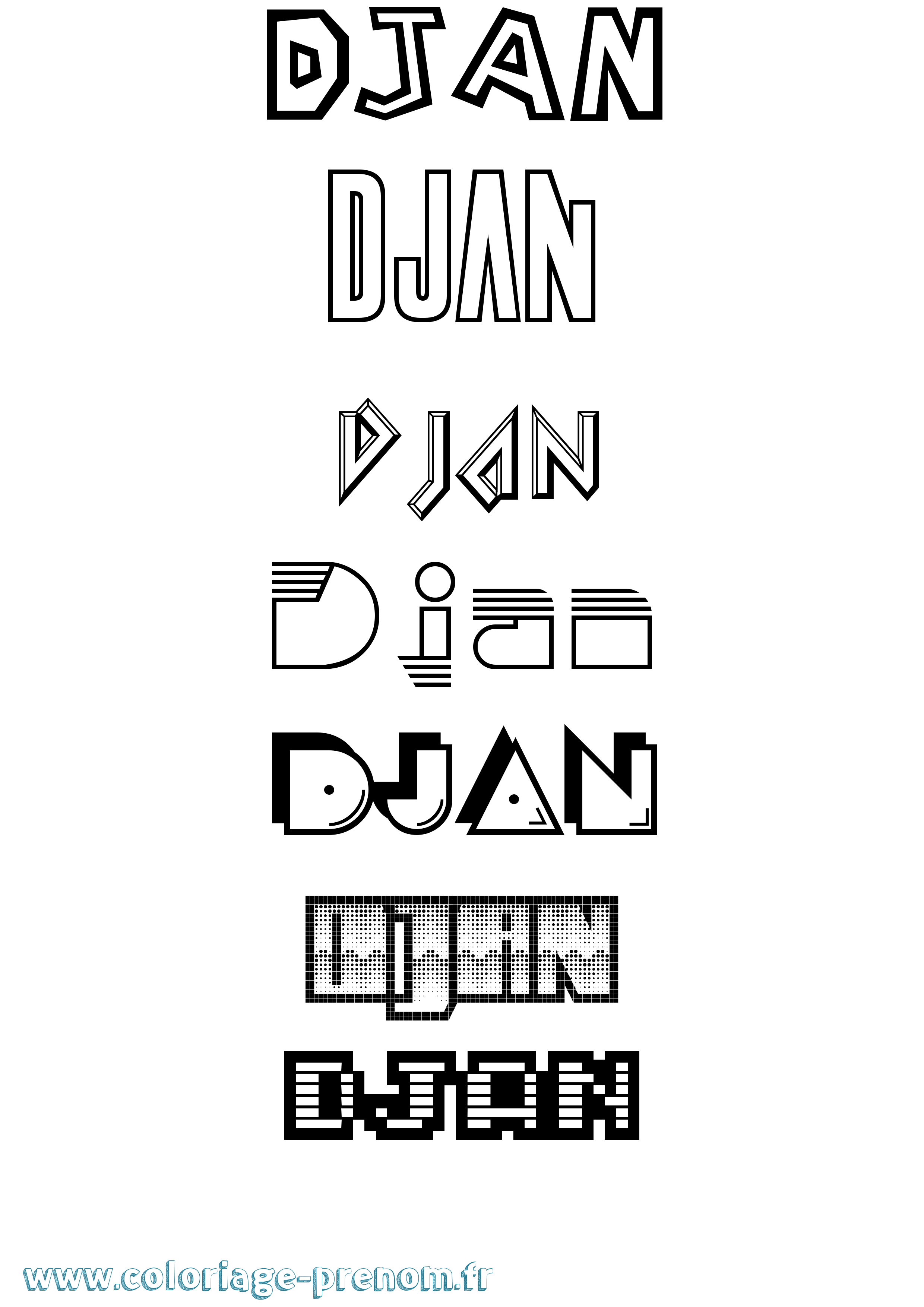 Coloriage Djan Jeux Vidéos Coloriage prénom Djan Jeux Vidéos
