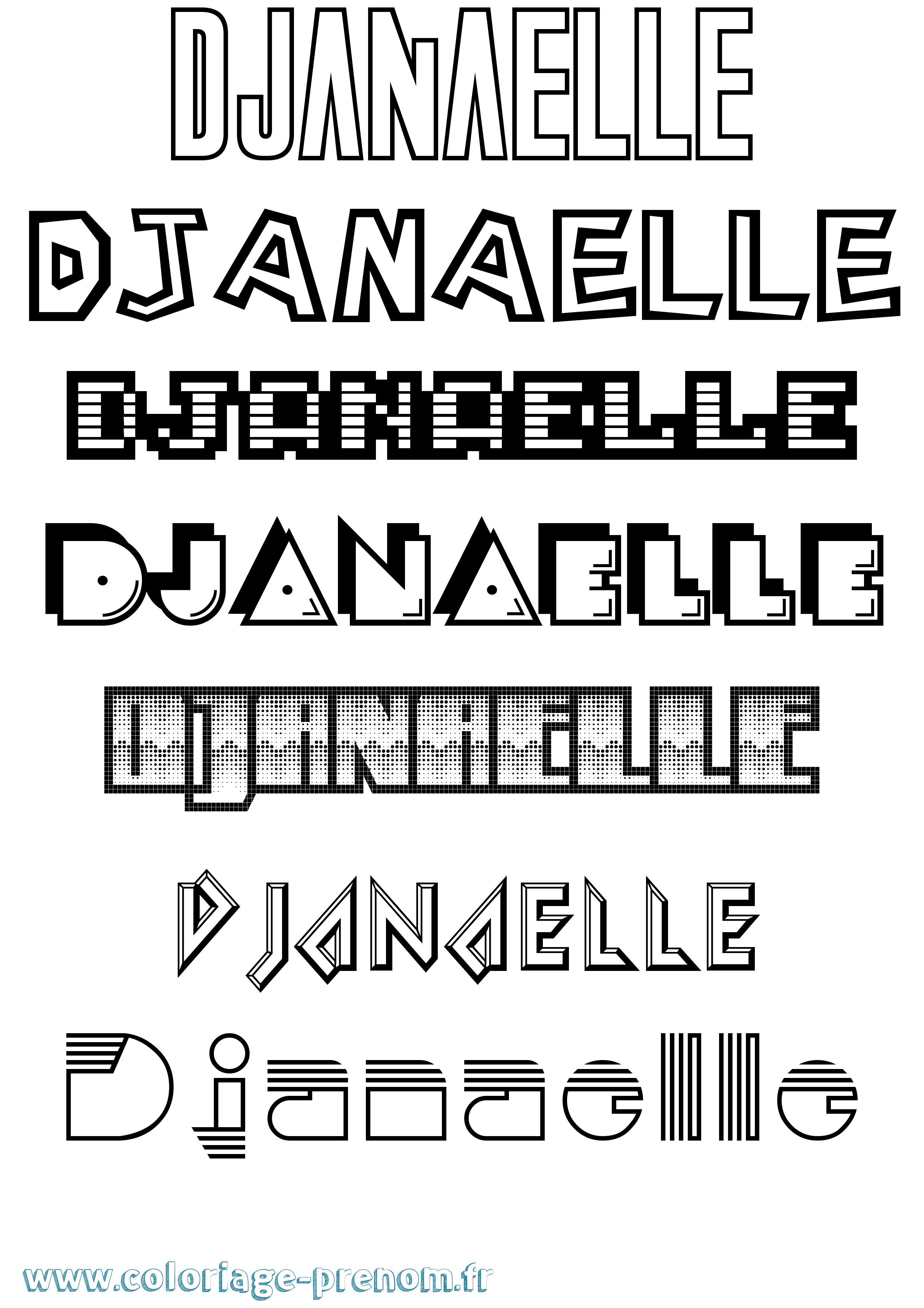 Coloriage Djanaelle Jeux Vidéos Coloriage prénom Djanaelle Jeux Vidéos