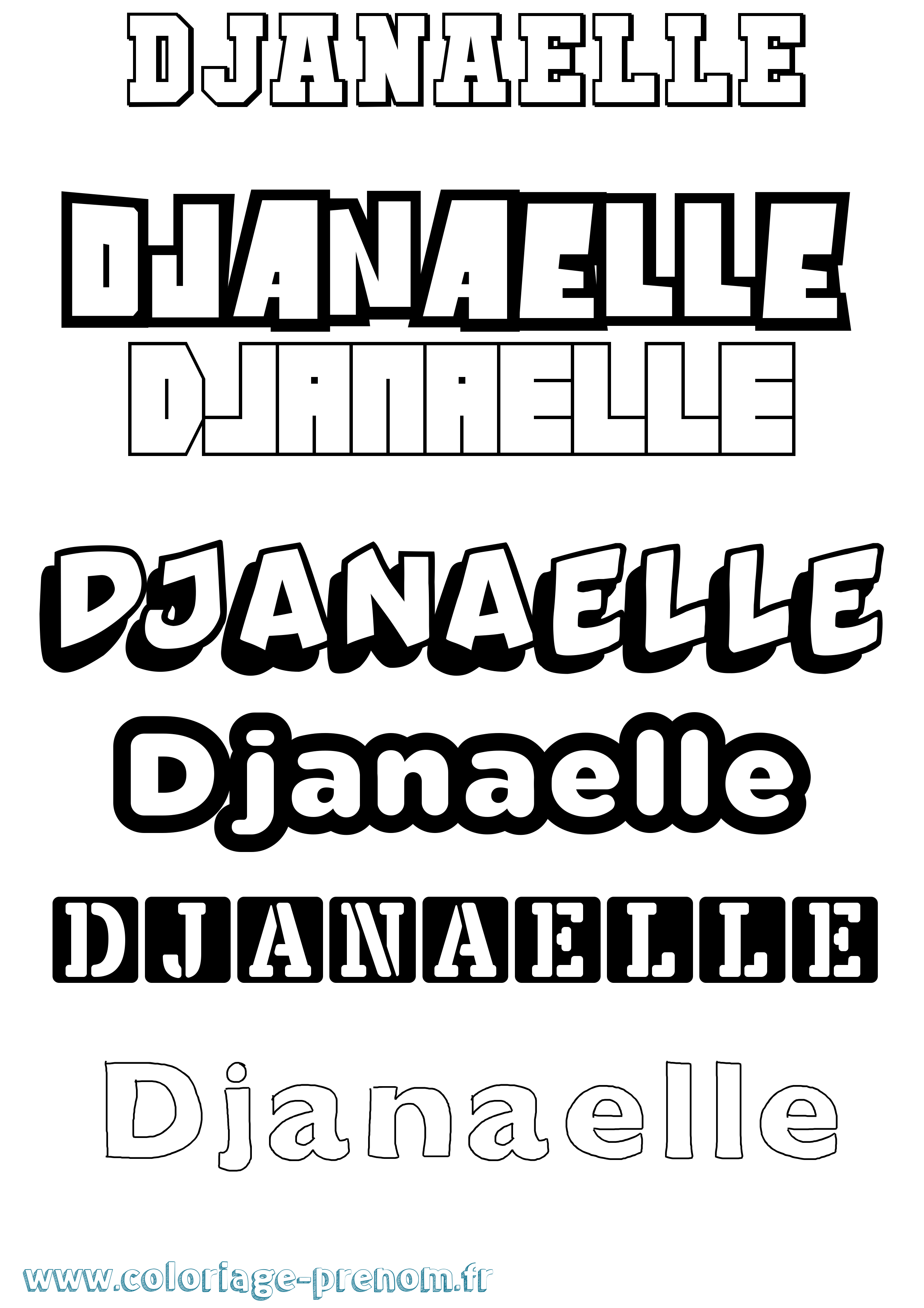 Coloriage Djanaelle Simple Coloriage prénom Djanaelle Simple