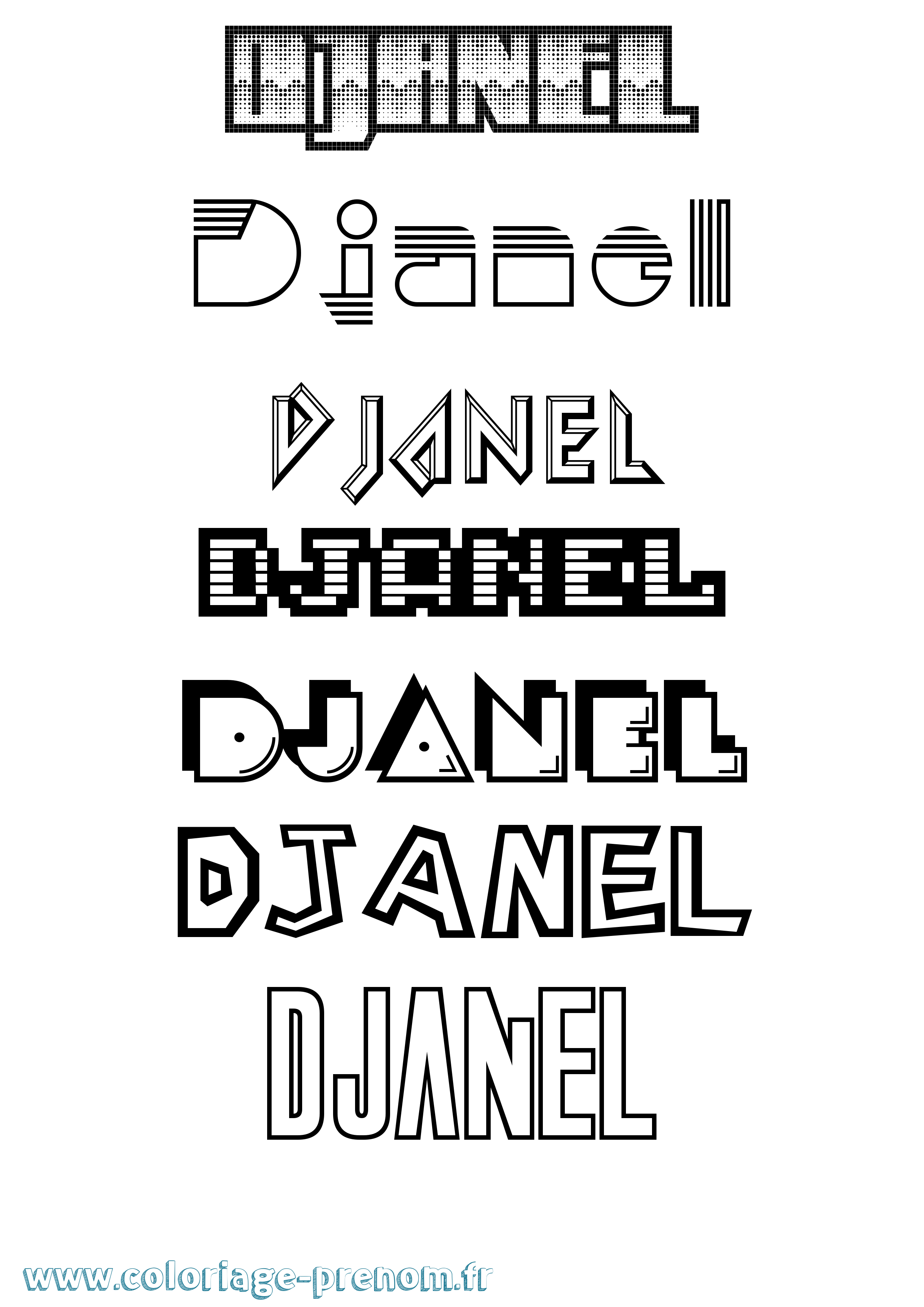 Coloriage Djanel Jeux Vidéos Coloriage prénom Djanel Jeux Vidéos