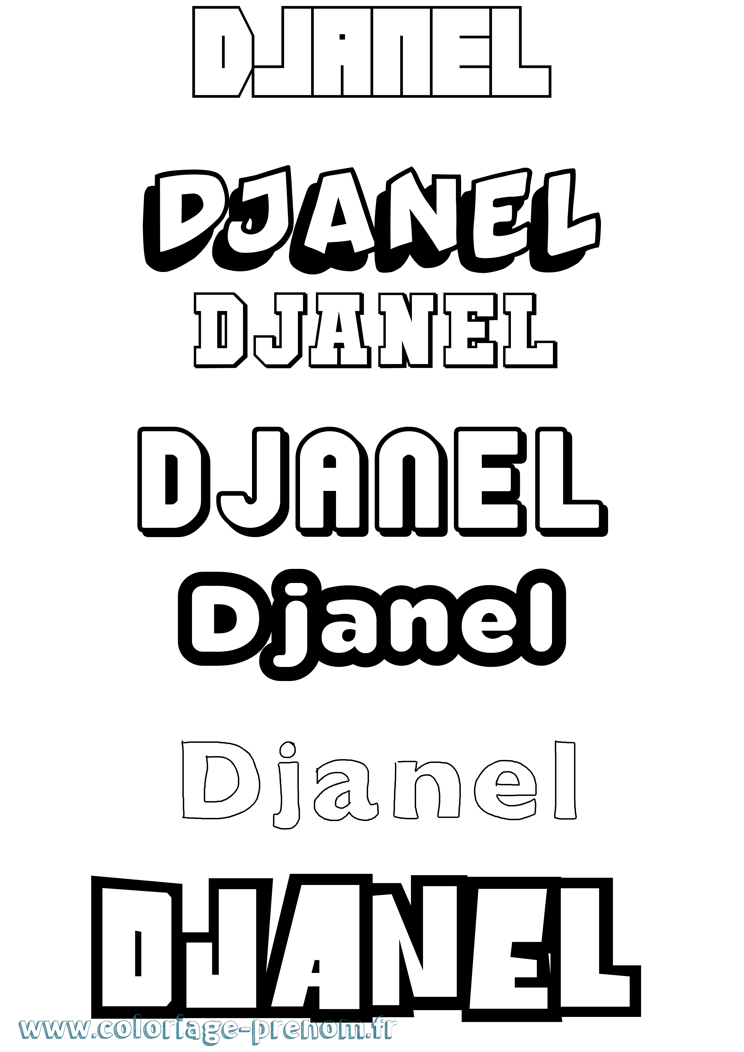 Coloriage Djanel Simple Coloriage prénom Djanel Simple