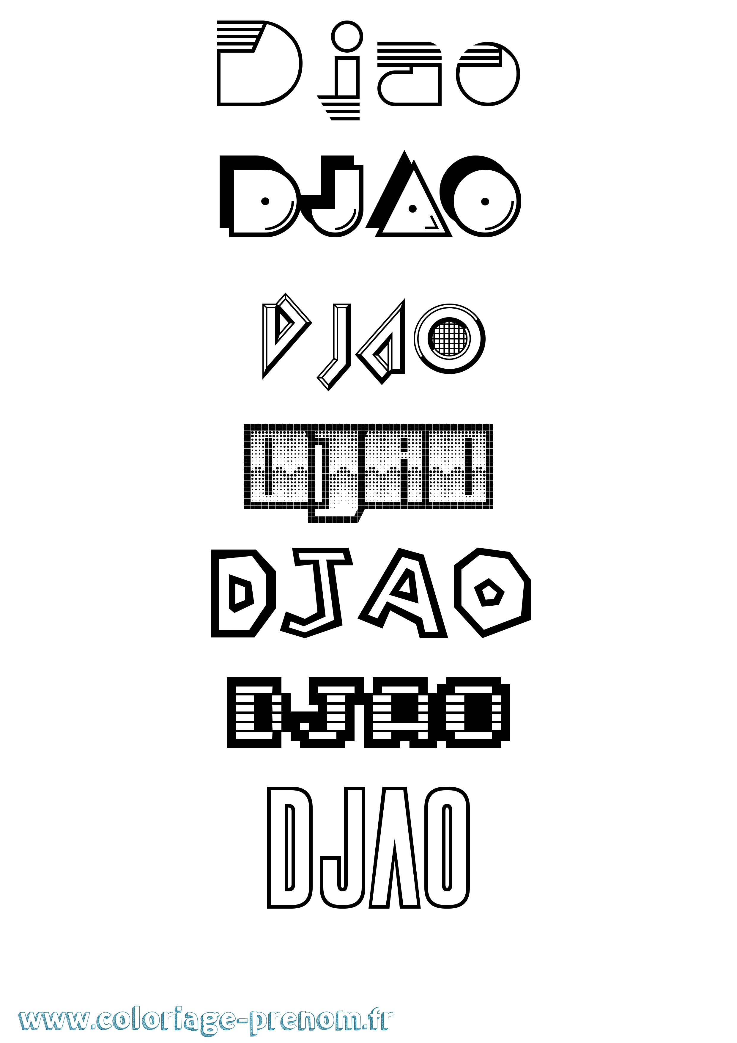 Coloriage Djao Jeux Vidéos Coloriage prénom Djao Jeux Vidéos