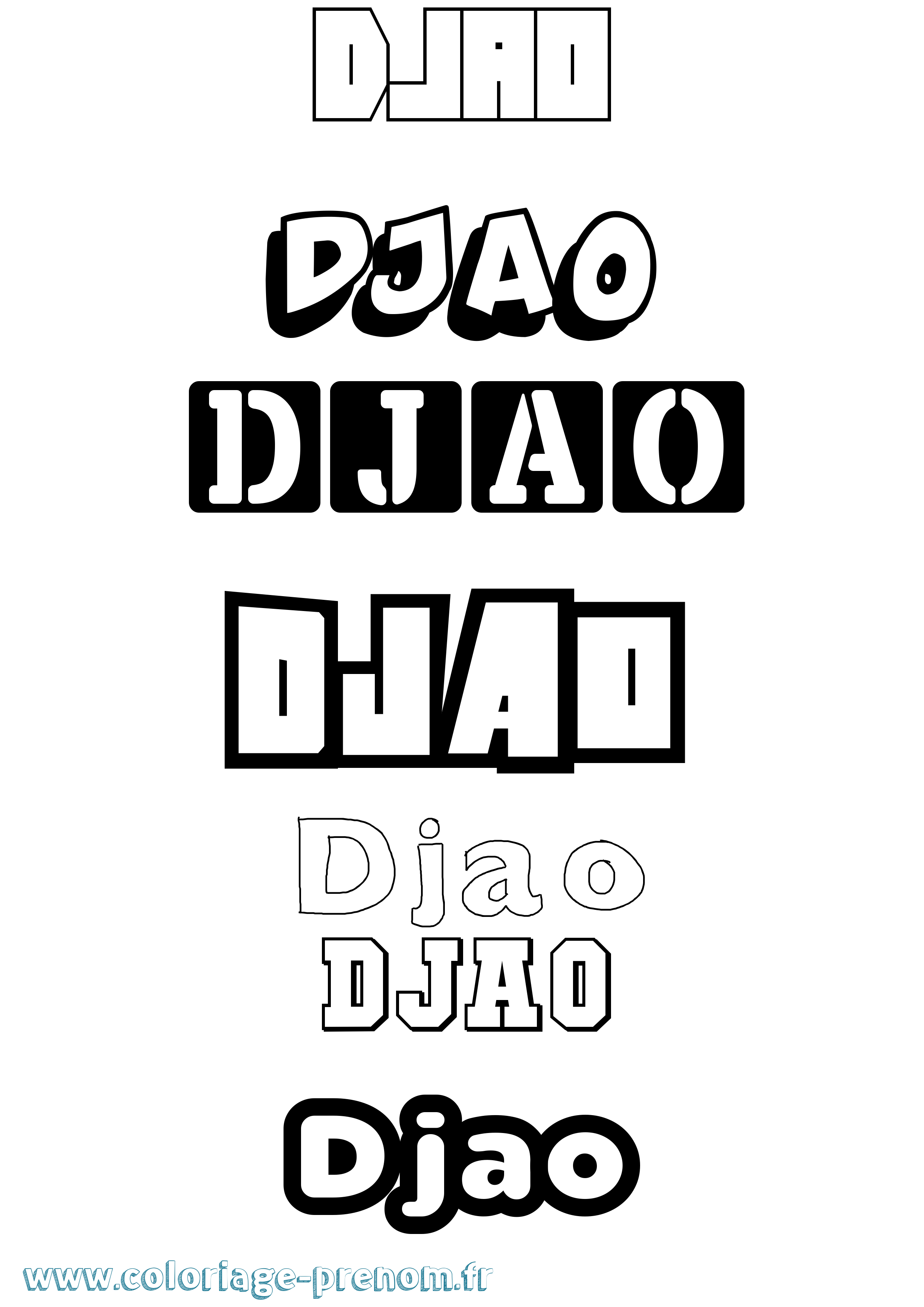 Coloriage Djao Simple Coloriage prénom Djao Simple