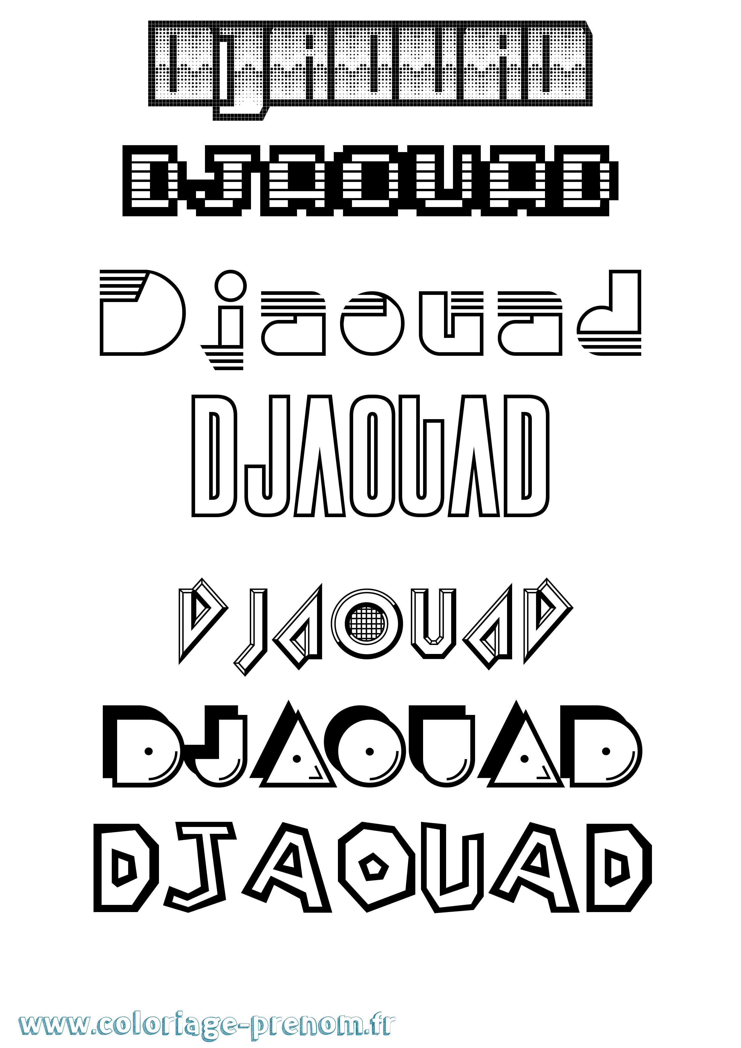 Coloriage Djaouad Jeux Vidéos Coloriage prénom Djaouad Jeux Vidéos