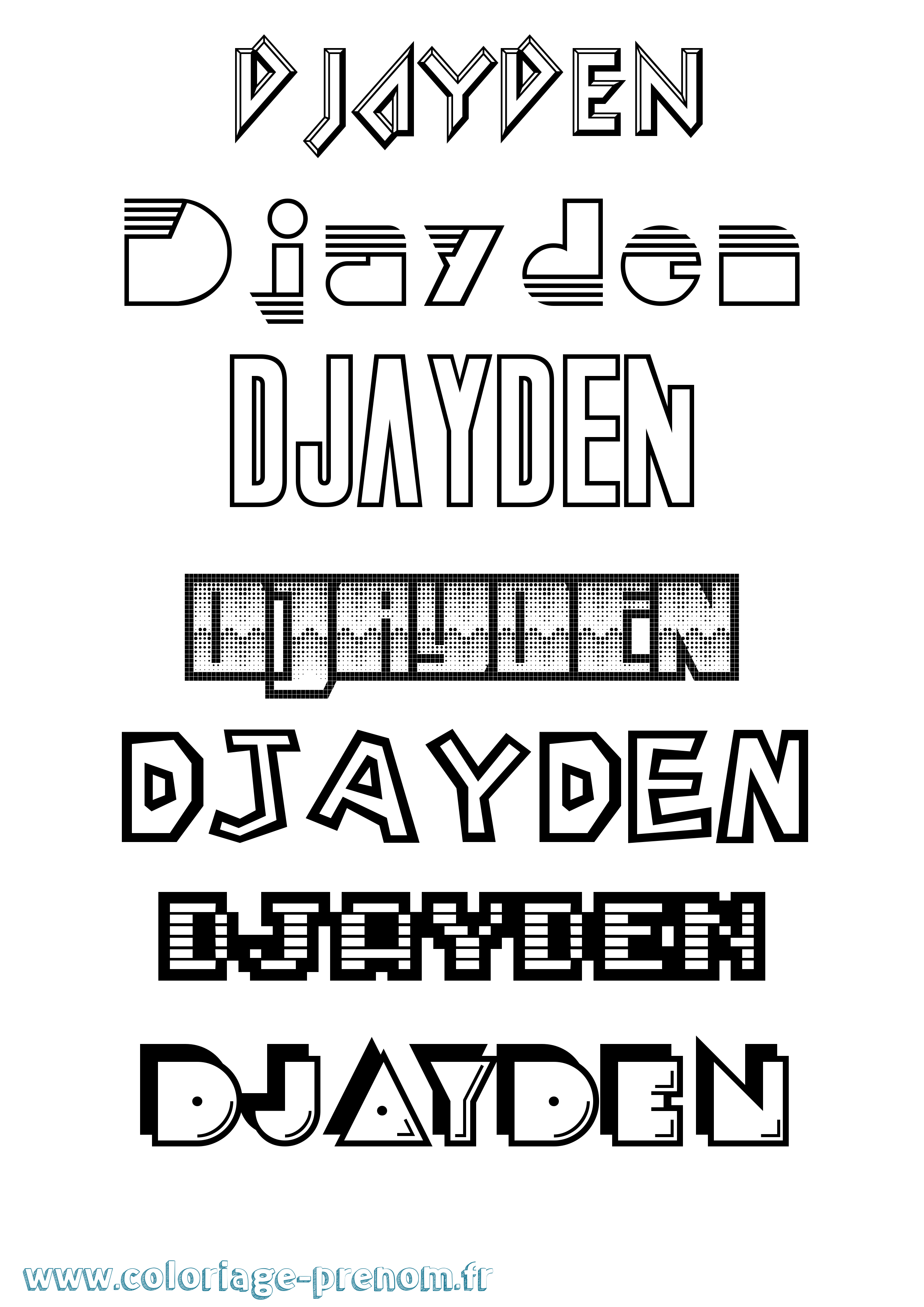 Coloriage Djayden Jeux Vidéos Coloriage prénom Djayden Jeux Vidéos