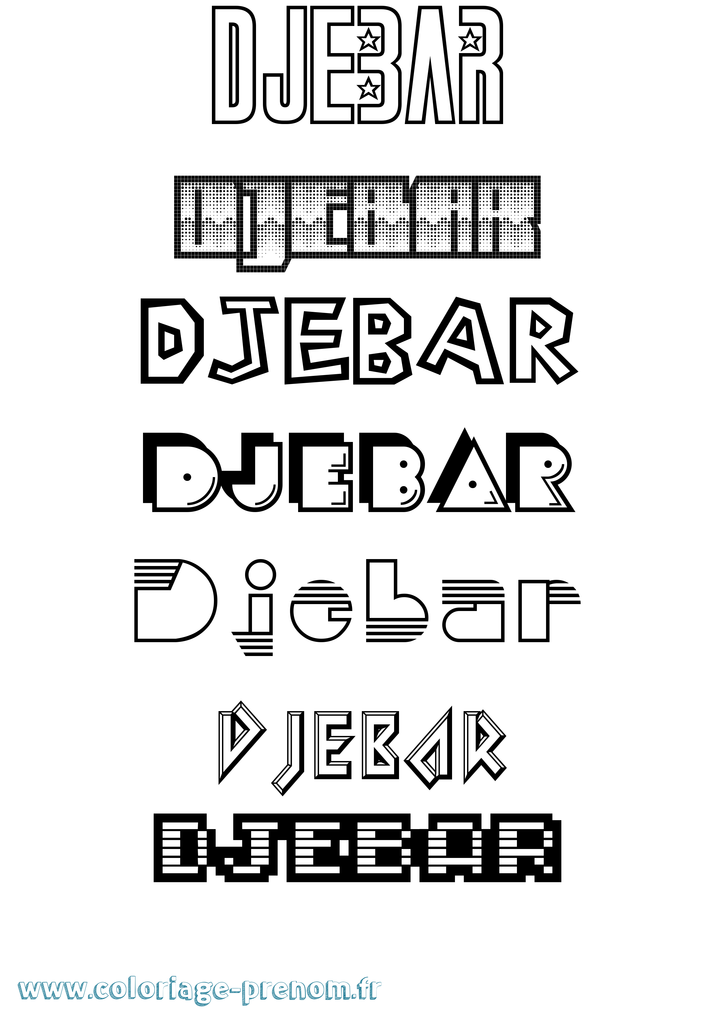 Coloriage Djebar Jeux Vidéos Coloriage prénom Djebar Jeux Vidéos