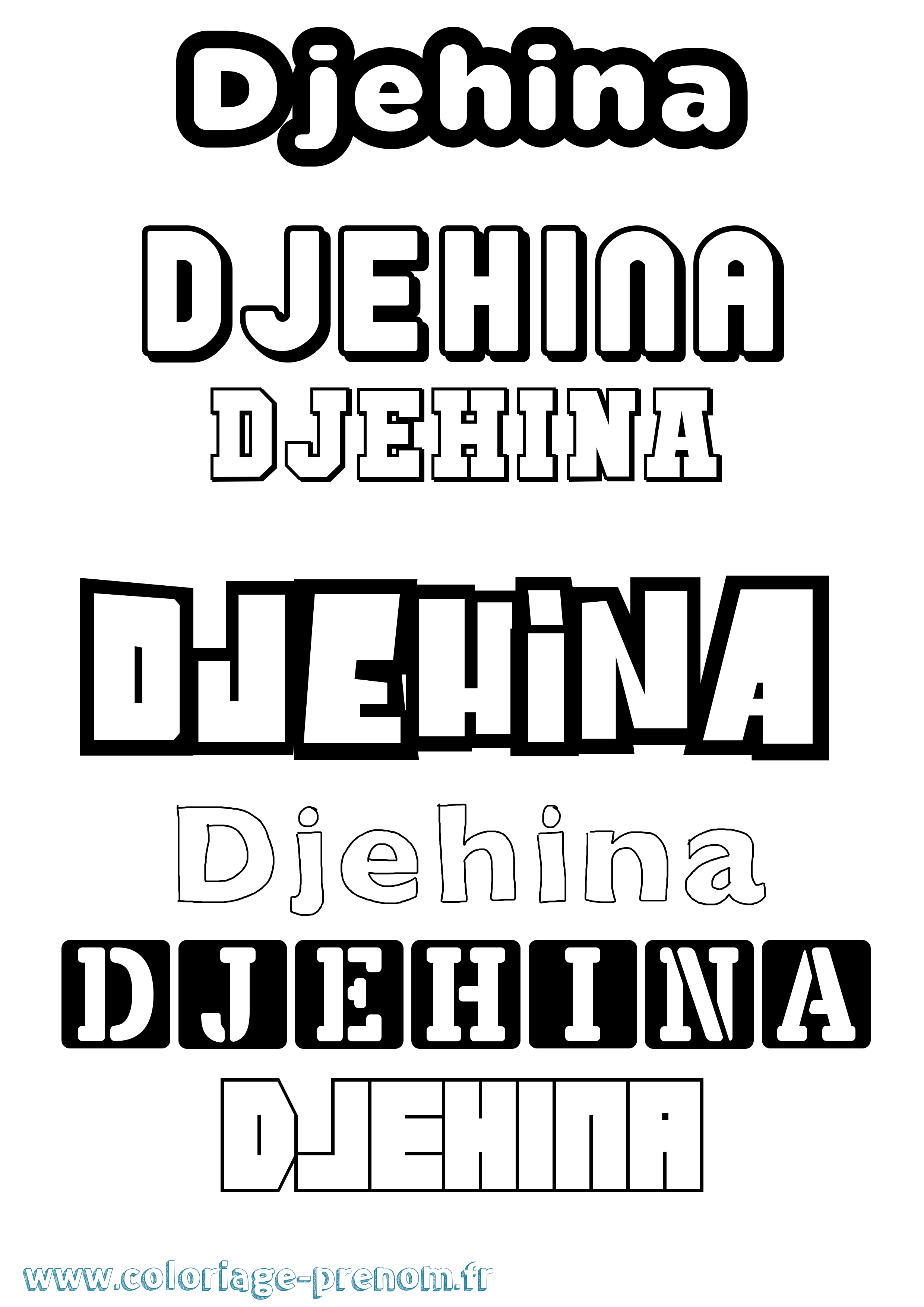 Coloriage Djehina Simple Coloriage prénom Djehina Simple
