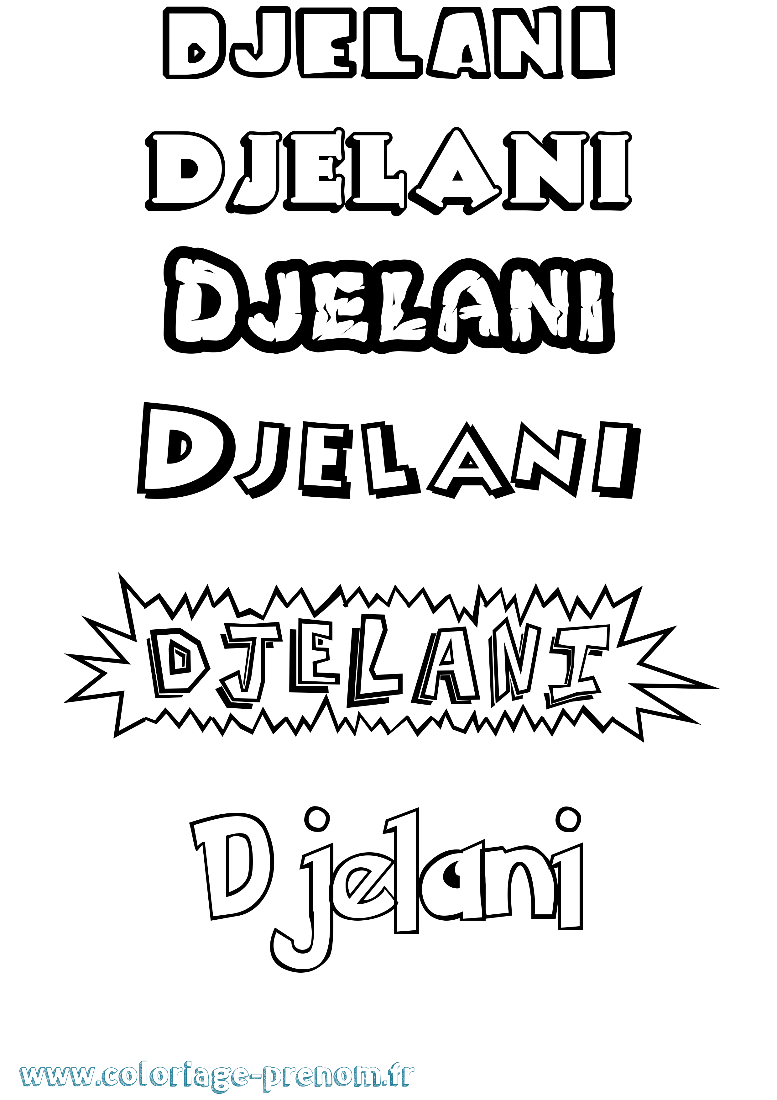 Coloriage Djelani Dessin Animé Coloriage prénom Djelani Dessin Animé