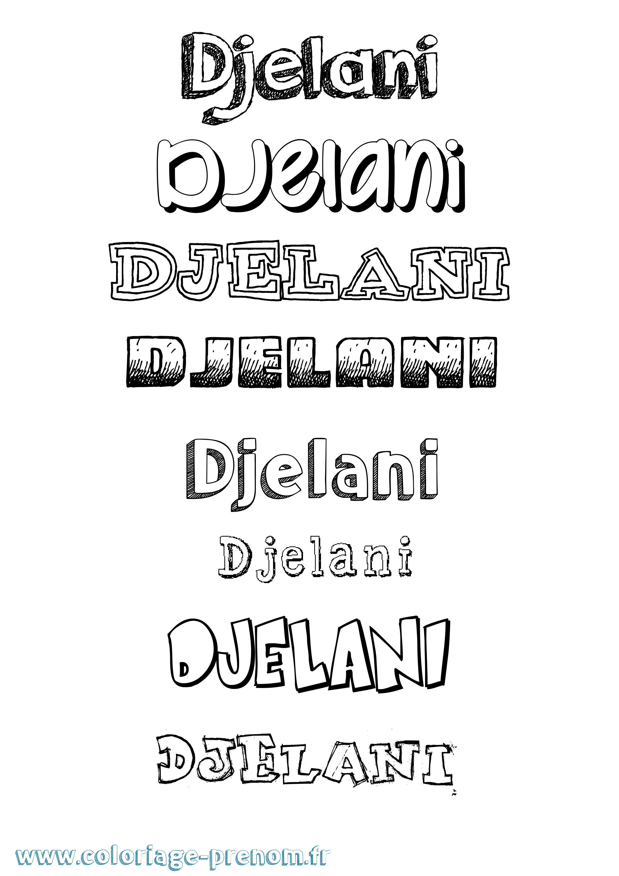 Coloriage Djelani Dessiné Coloriage prénom Djelani Dessiné