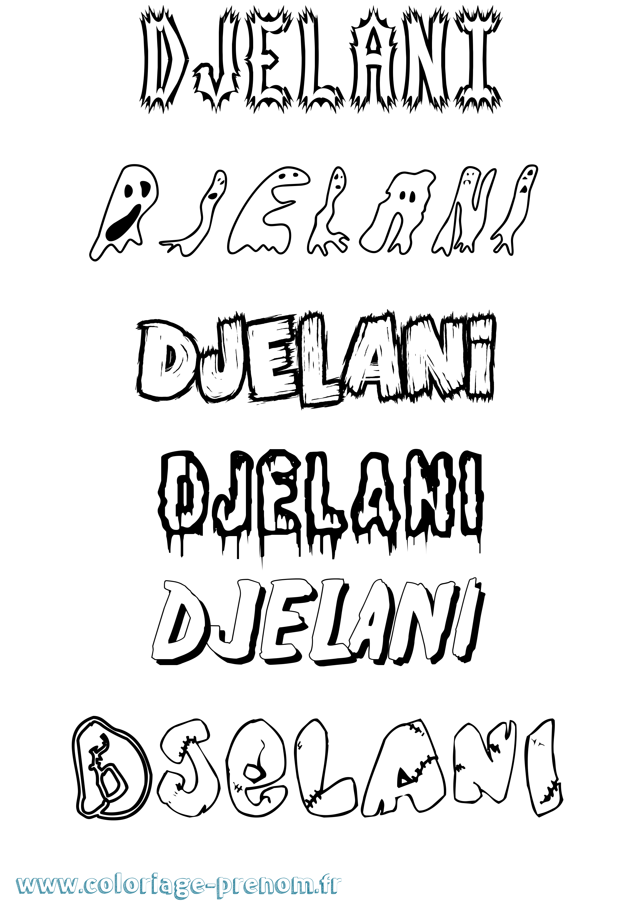 Coloriage Djelani Frisson Coloriage prénom Djelani Frisson