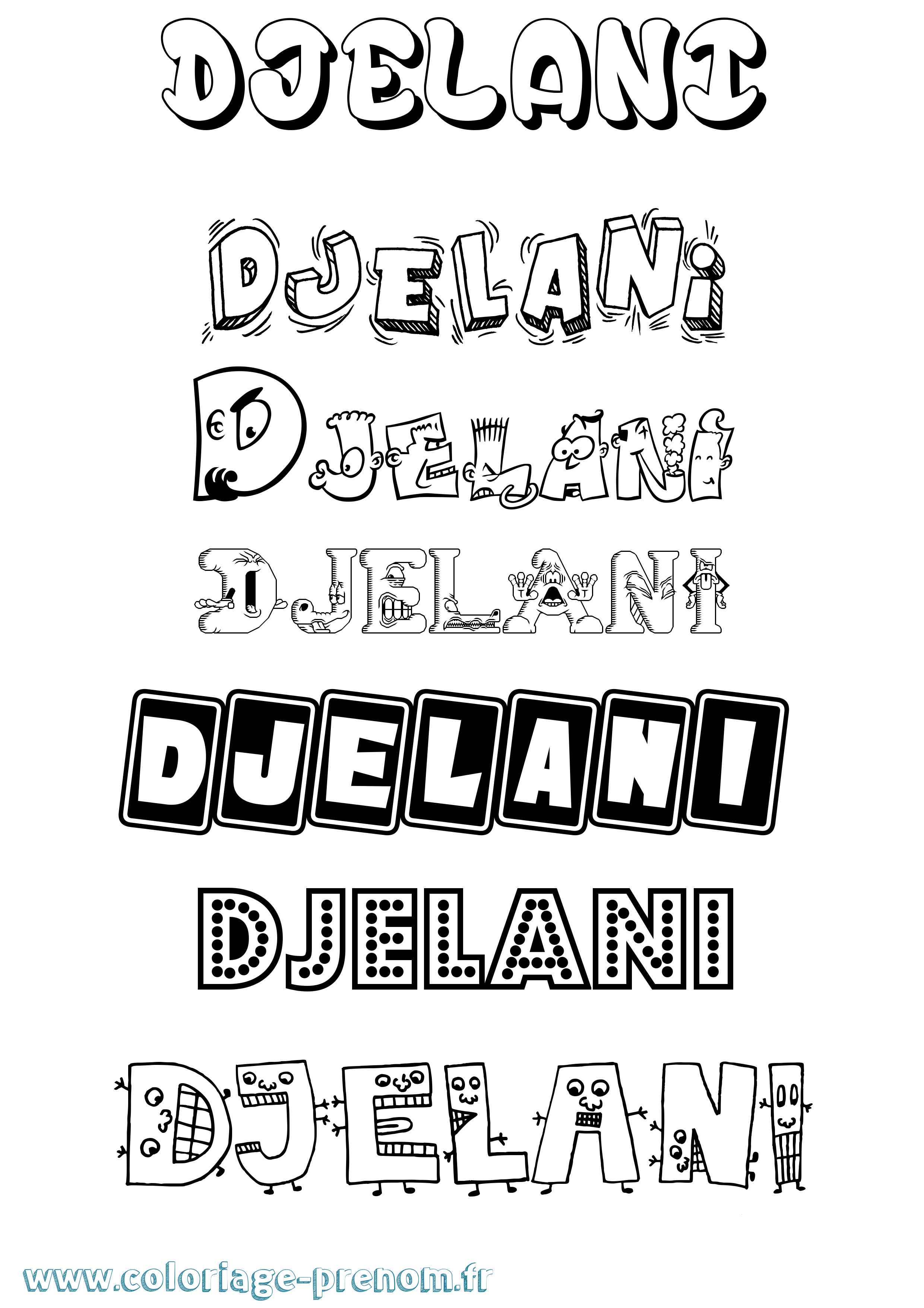 Coloriage Djelani Fun Coloriage prénom Djelani Fun