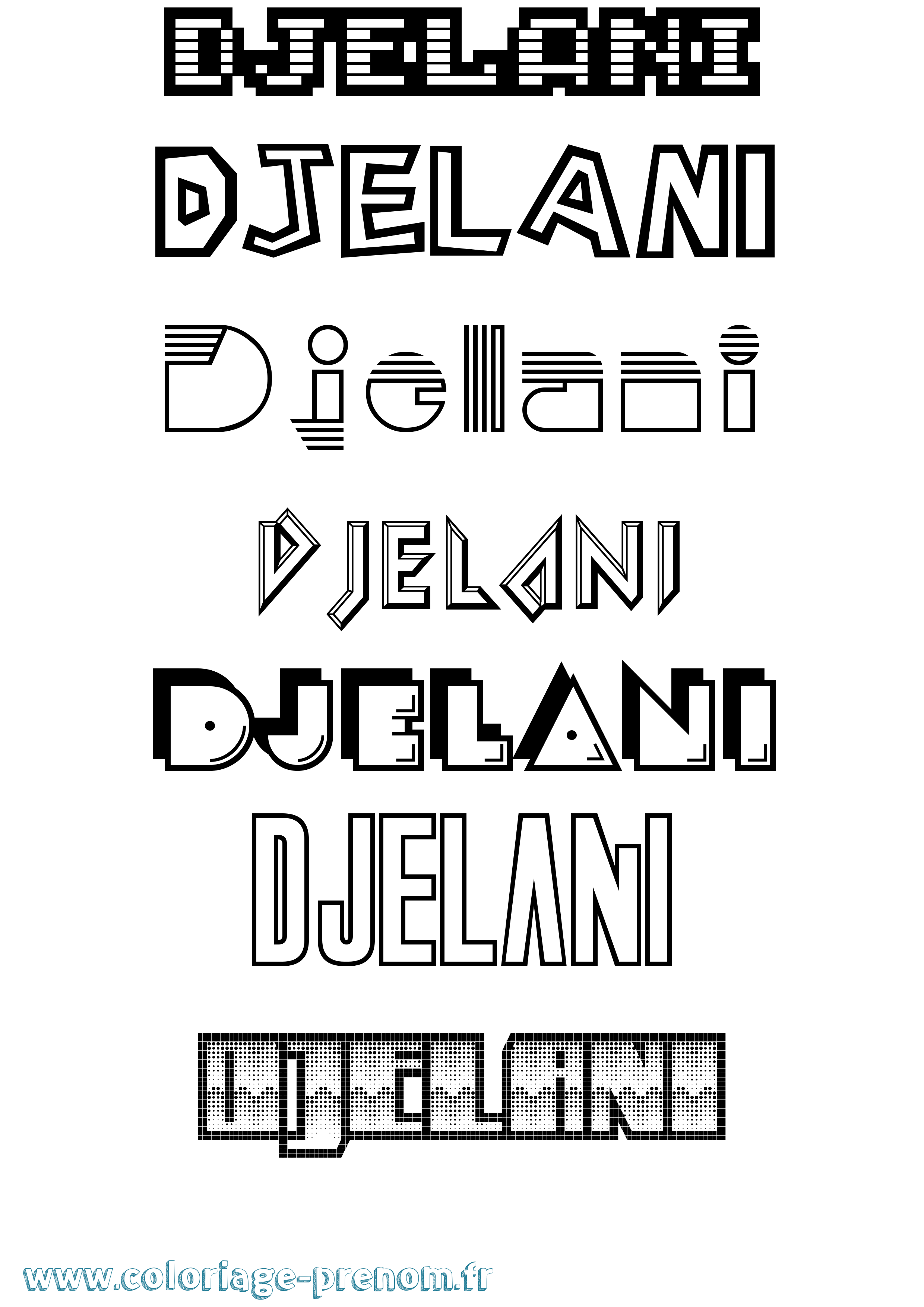 Coloriage Djelani Jeux Vidéos Coloriage prénom Djelani Jeux Vidéos