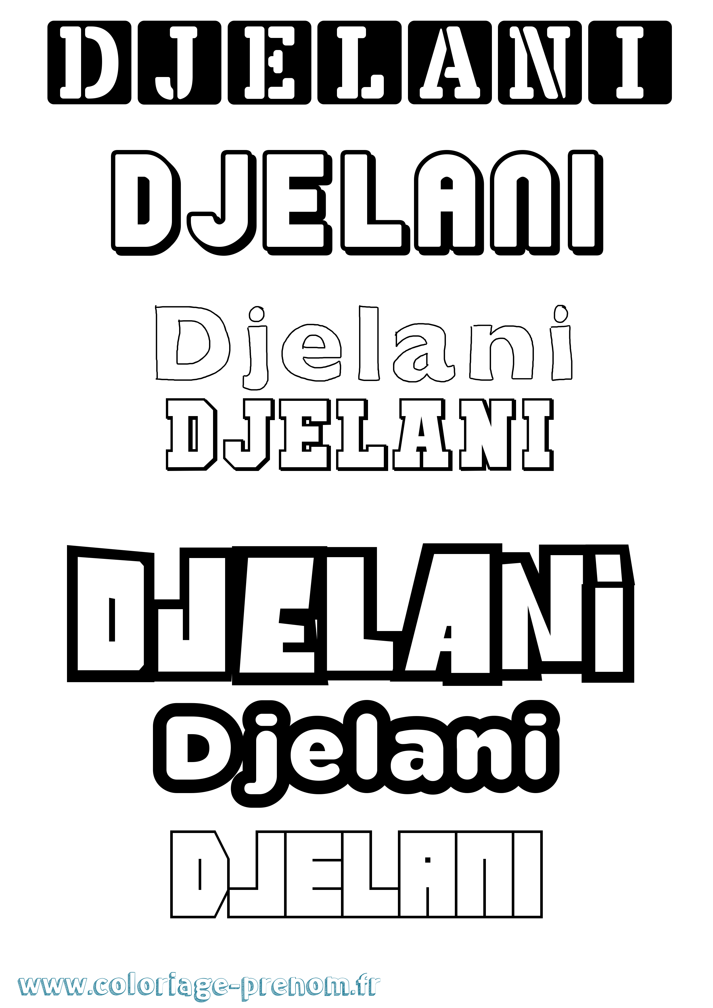 Coloriage Djelani Simple Coloriage prénom Djelani Simple