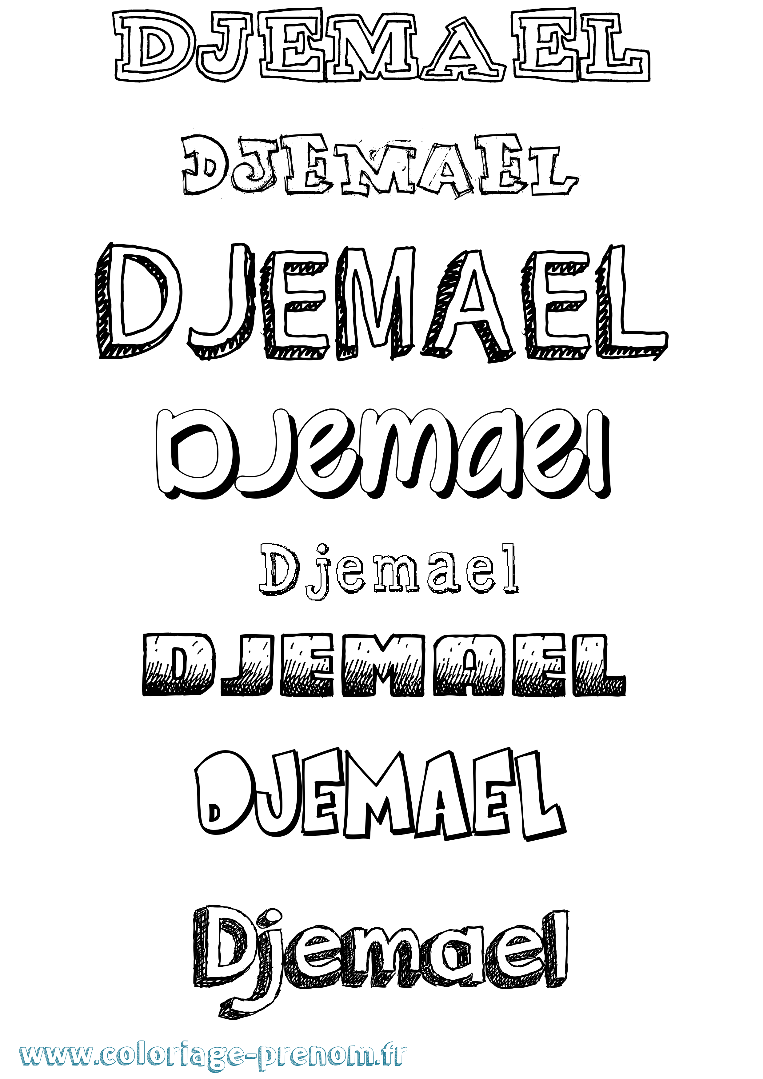 Coloriage Djemael Dessiné Coloriage prénom Djemael Dessiné