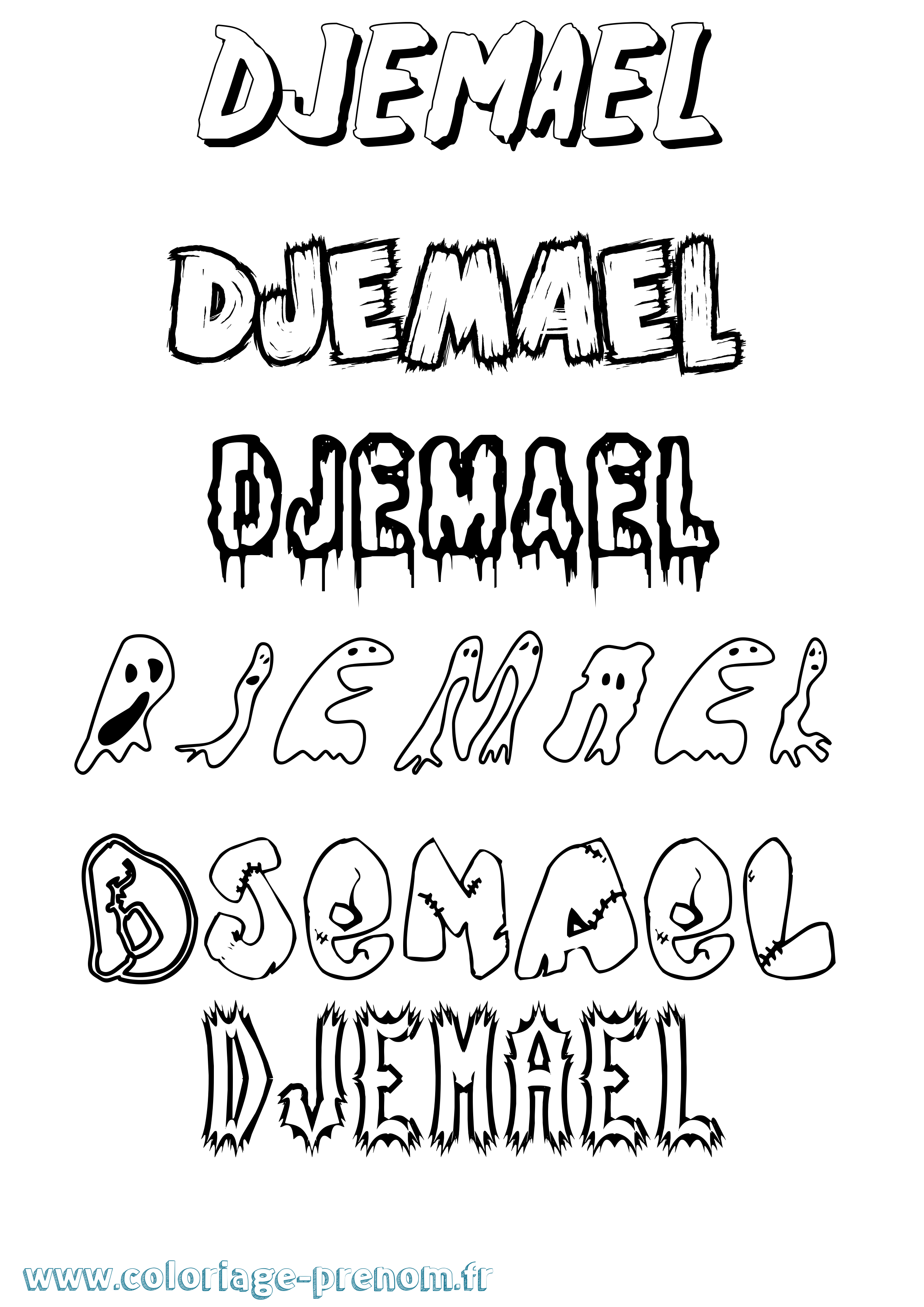 Coloriage Djemael Frisson Coloriage prénom Djemael Frisson