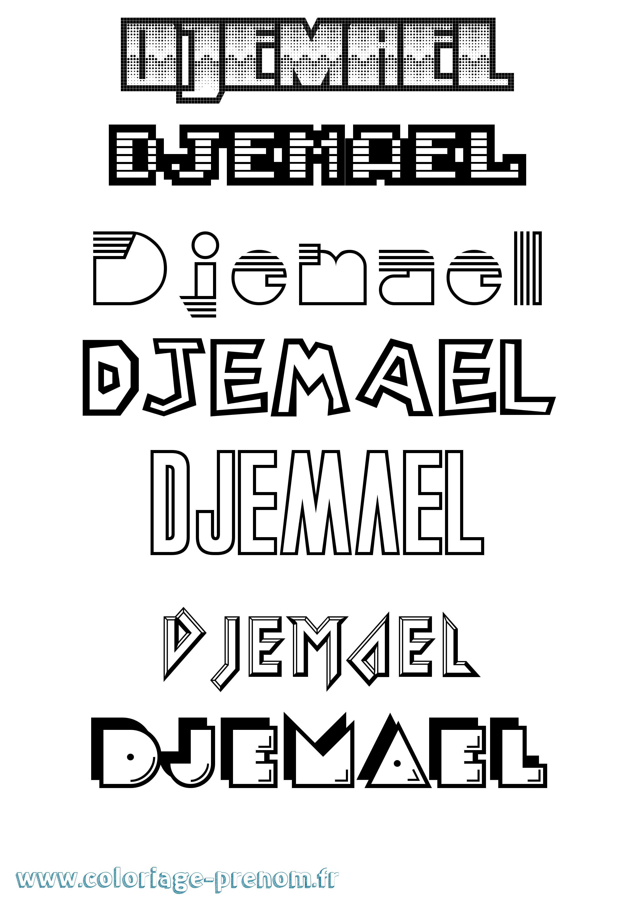 Coloriage Djemael Jeux Vidéos Coloriage prénom Djemael Jeux Vidéos