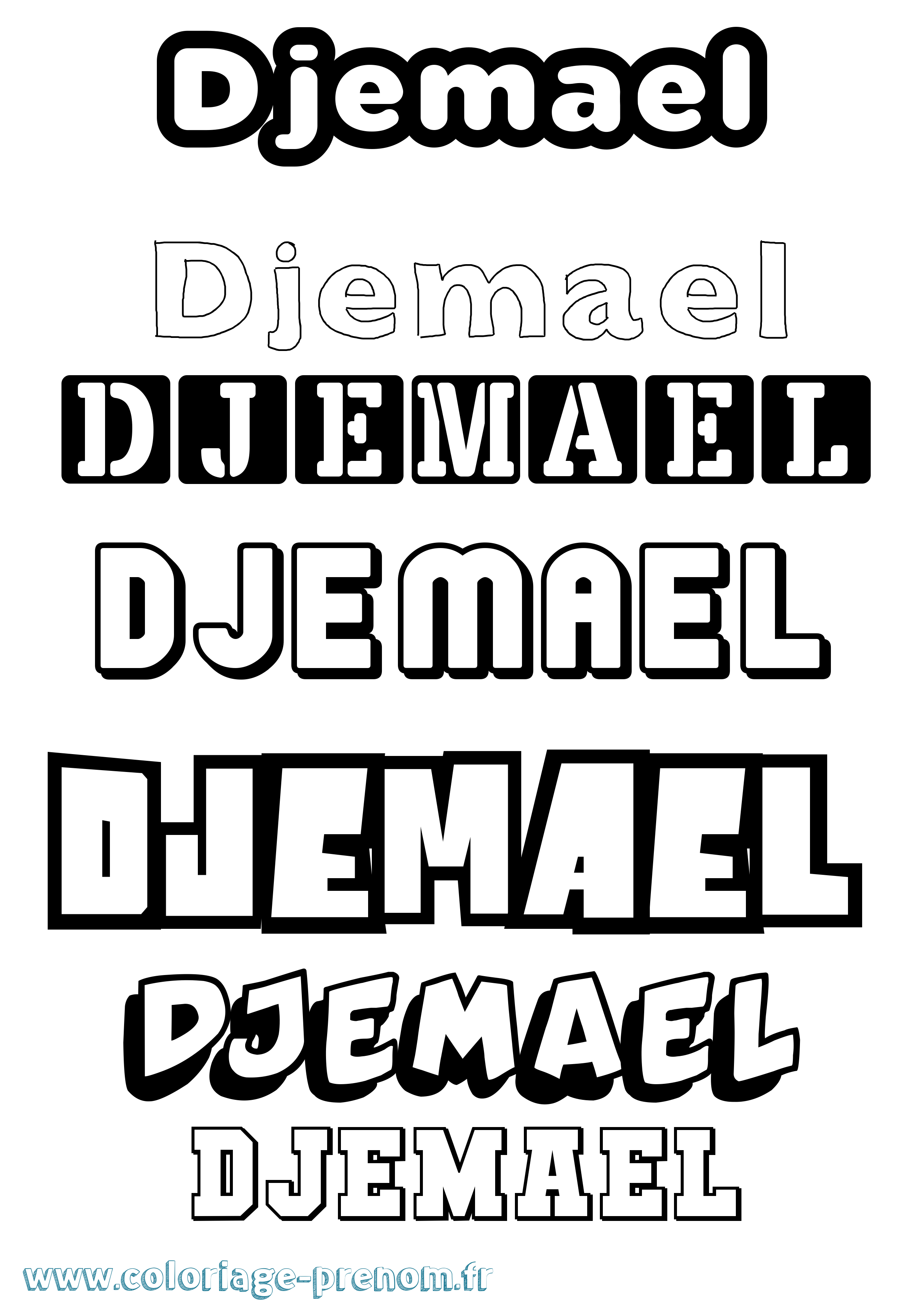 Coloriage Djemael Simple Coloriage prénom Djemael Simple
