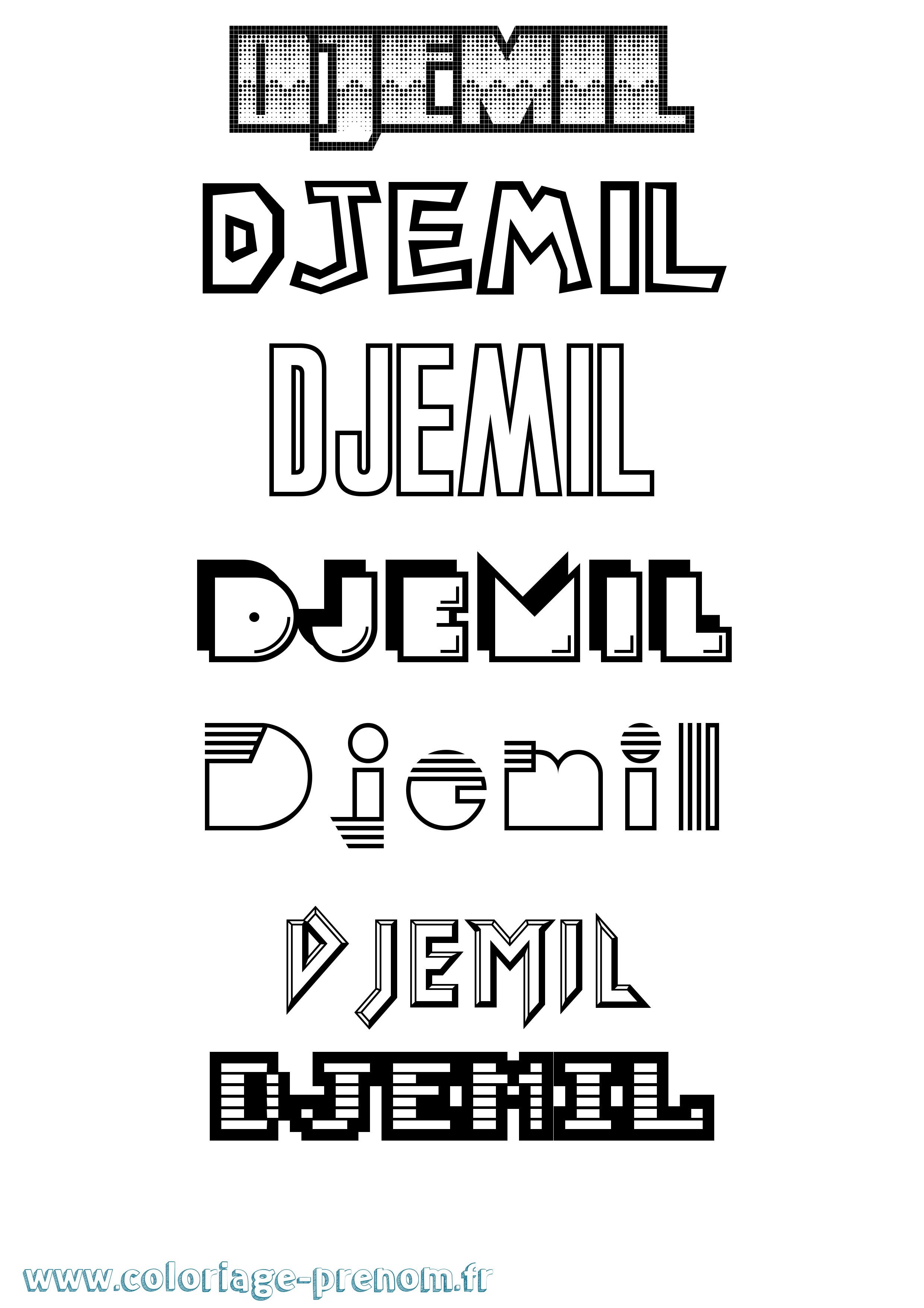 Coloriage Djemil Jeux Vidéos Coloriage prénom Djemil Jeux Vidéos