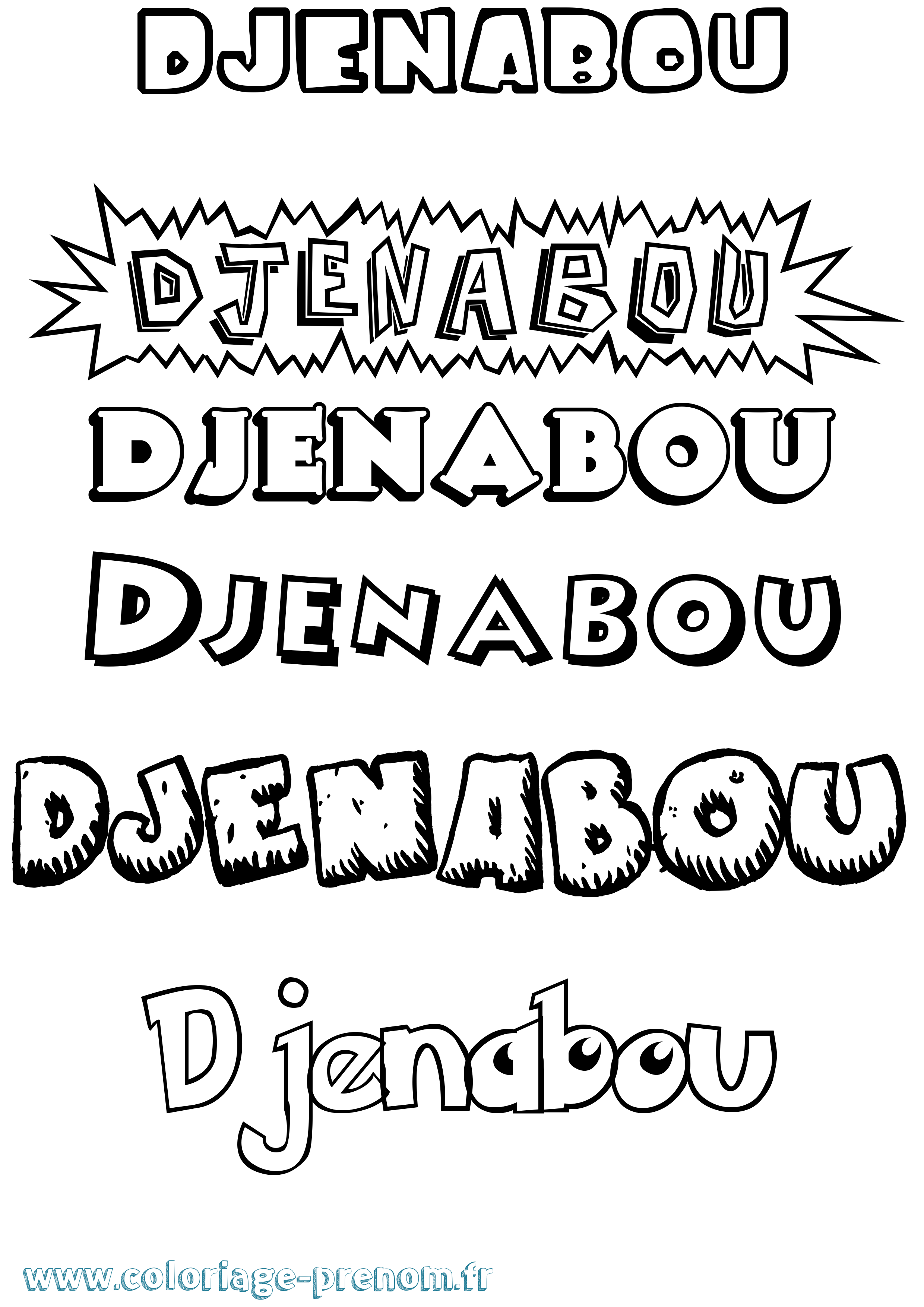 Coloriage Djenabou Dessin Animé Coloriage prénom Djenabou Dessin Animé