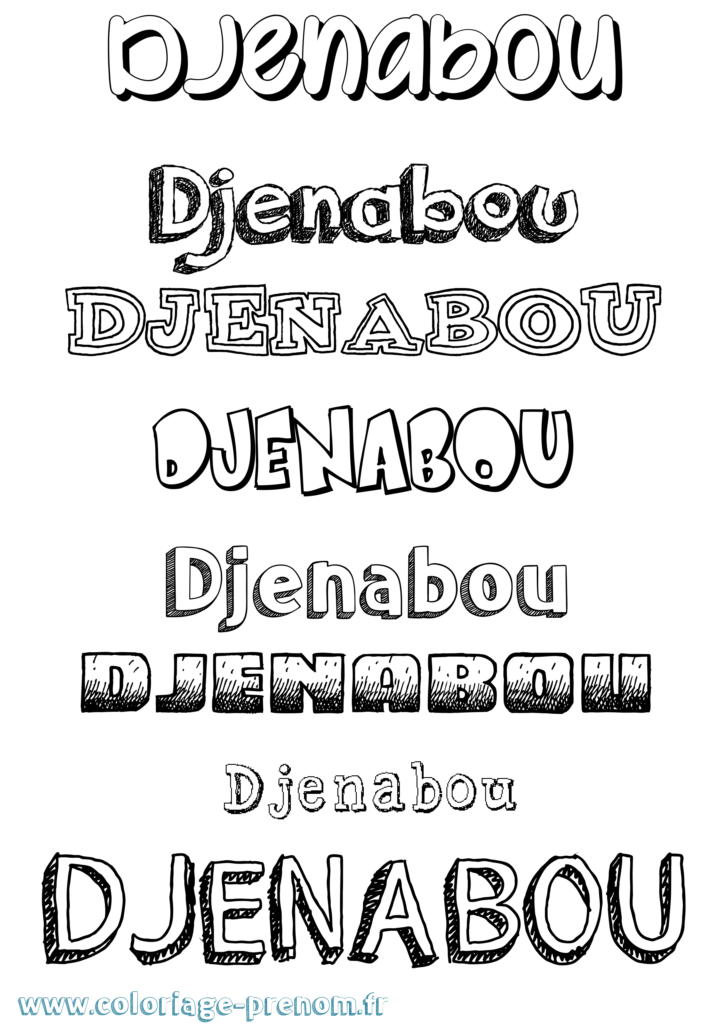 Coloriage Djenabou Dessiné Coloriage prénom Djenabou Dessiné