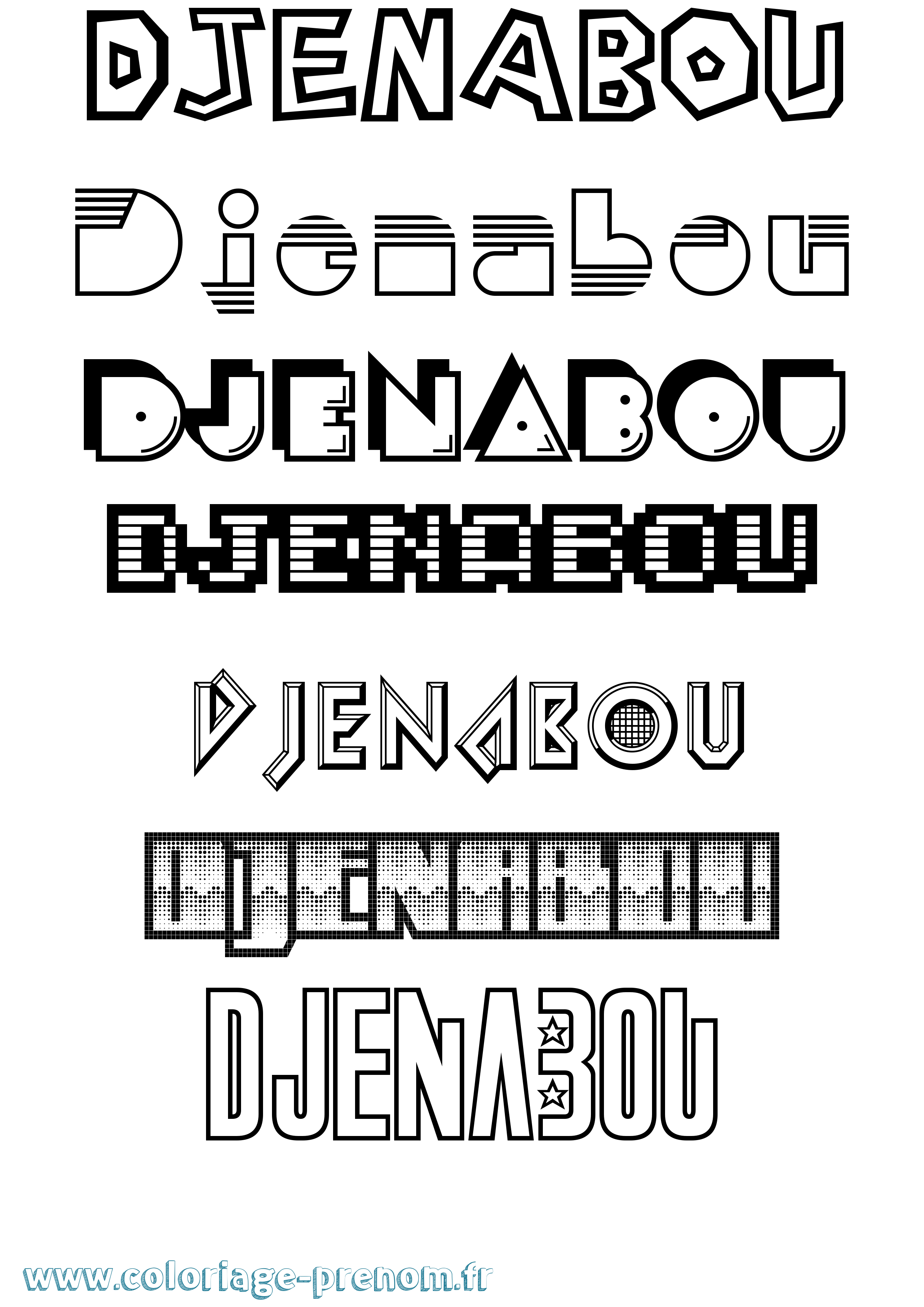 Coloriage Djenabou Jeux Vidéos Coloriage prénom Djenabou Jeux Vidéos